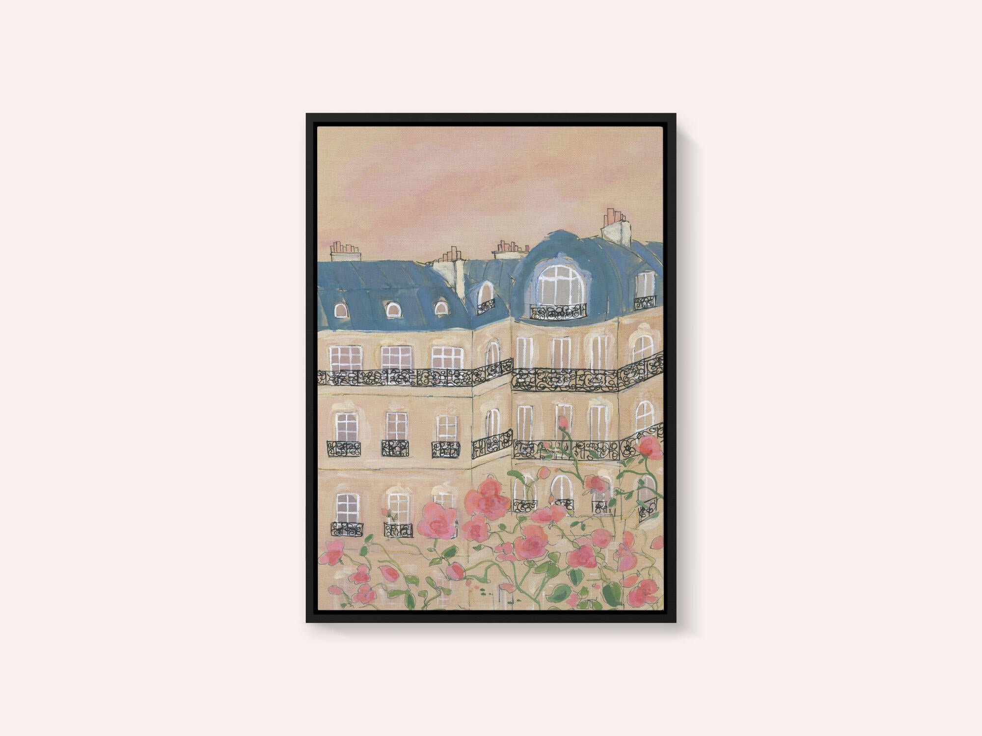 Sunset Over Paris Buildings