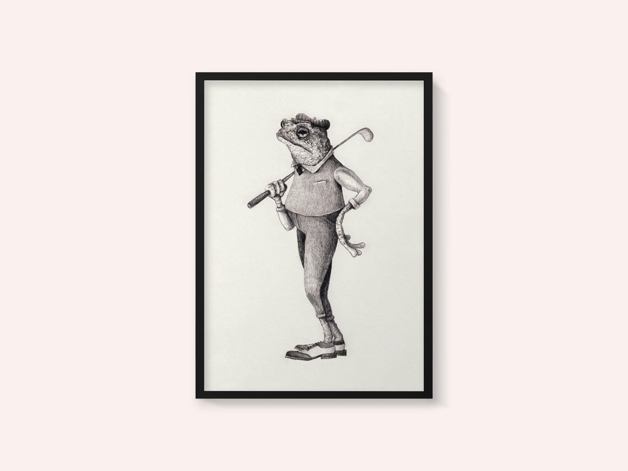 Frog In  Vintage Golf Attire