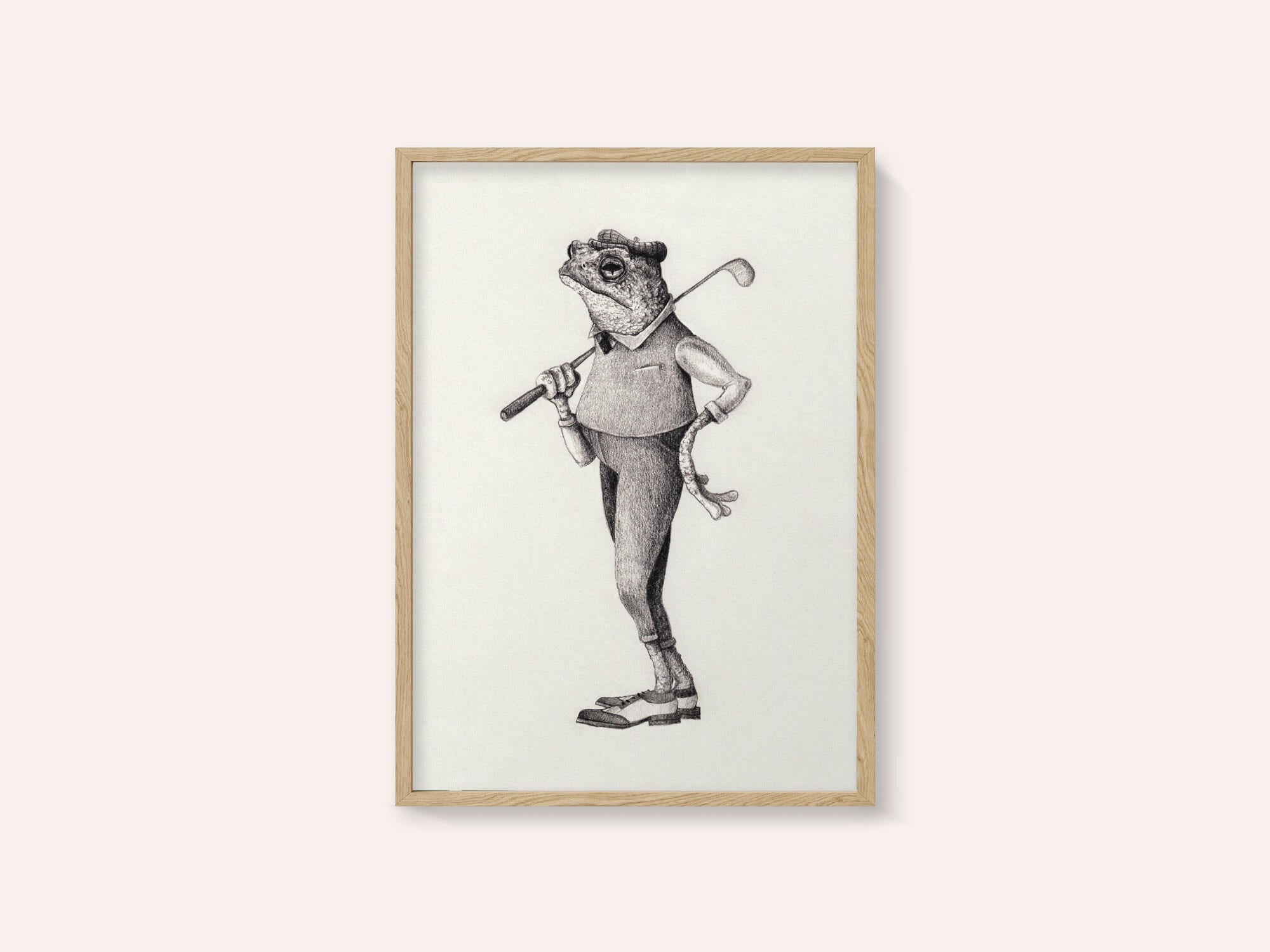 Frog In  Vintage Golf Attire
