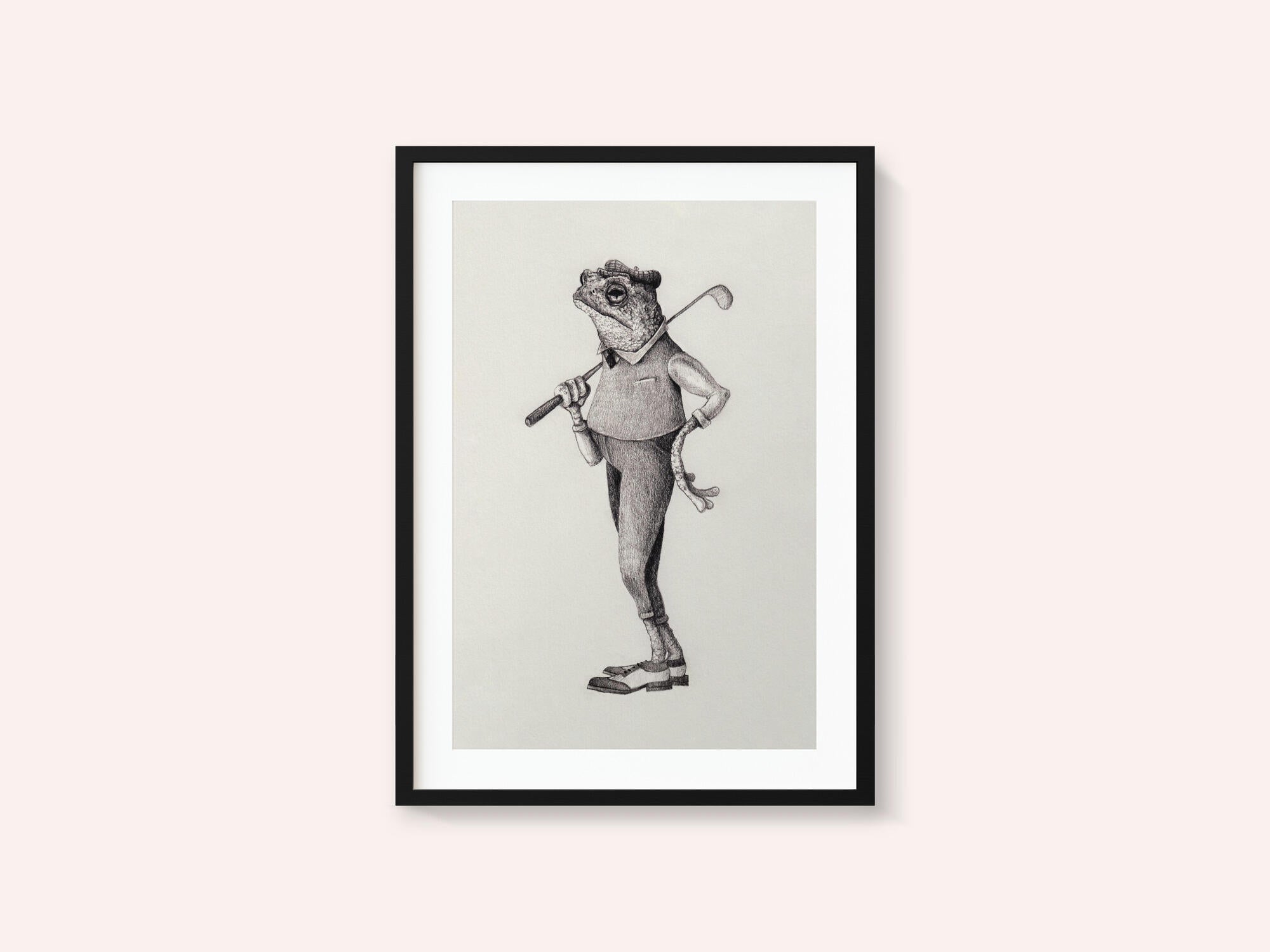 Frog In  Vintage Golf Attire