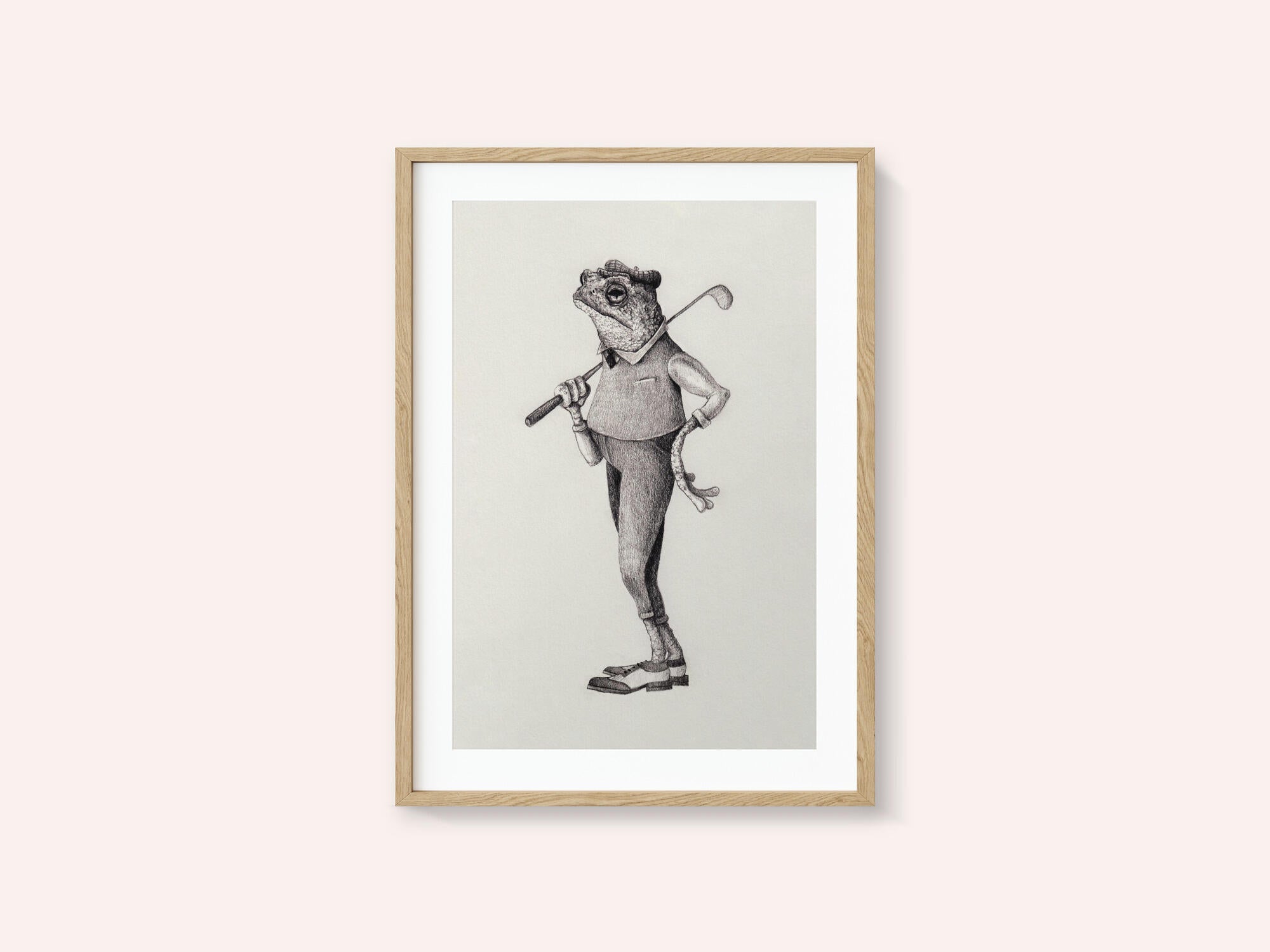 Frog In  Vintage Golf Attire