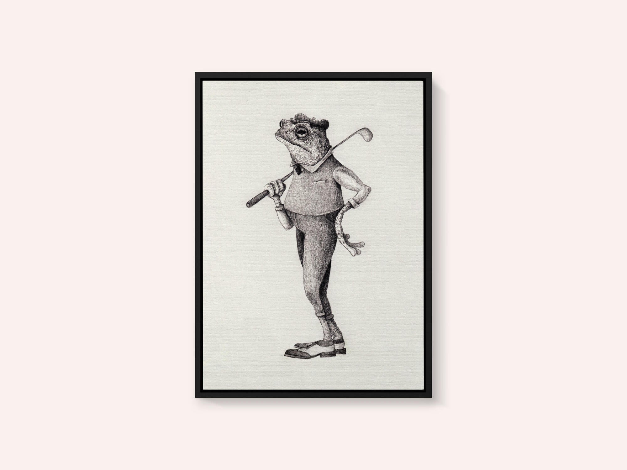Frog In  Vintage Golf Attire
