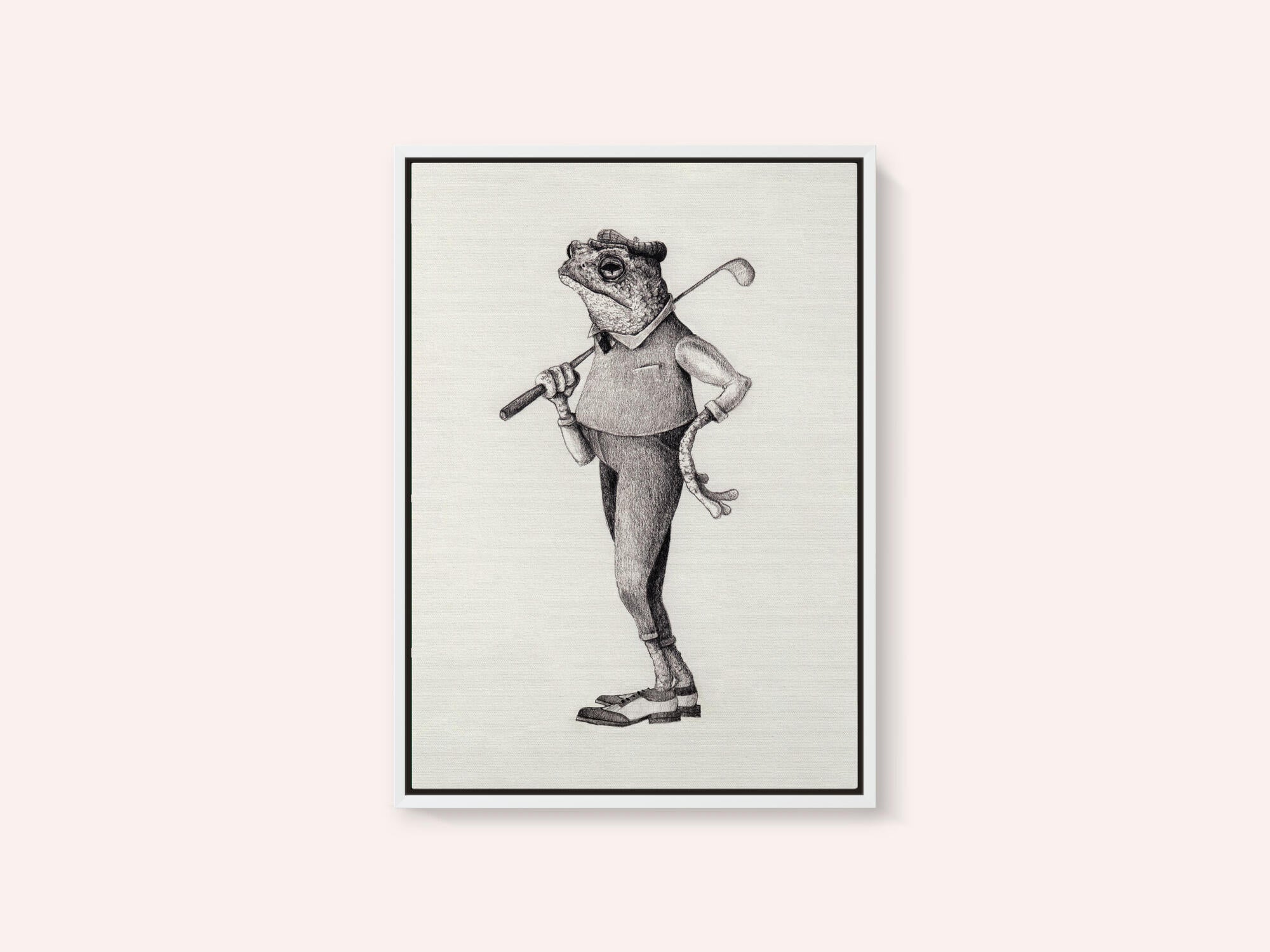 Frog In  Vintage Golf Attire