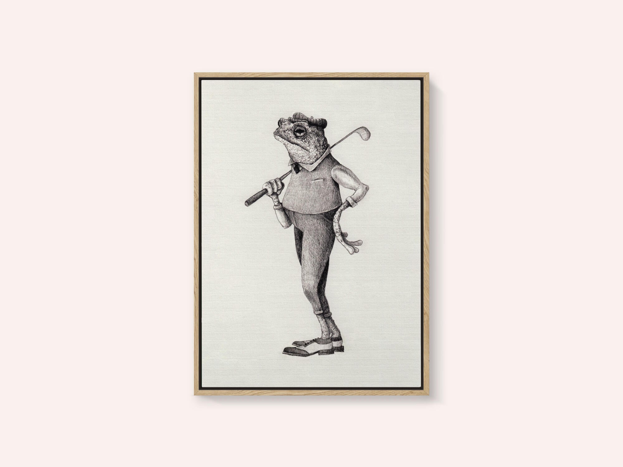 Frog In  Vintage Golf Attire