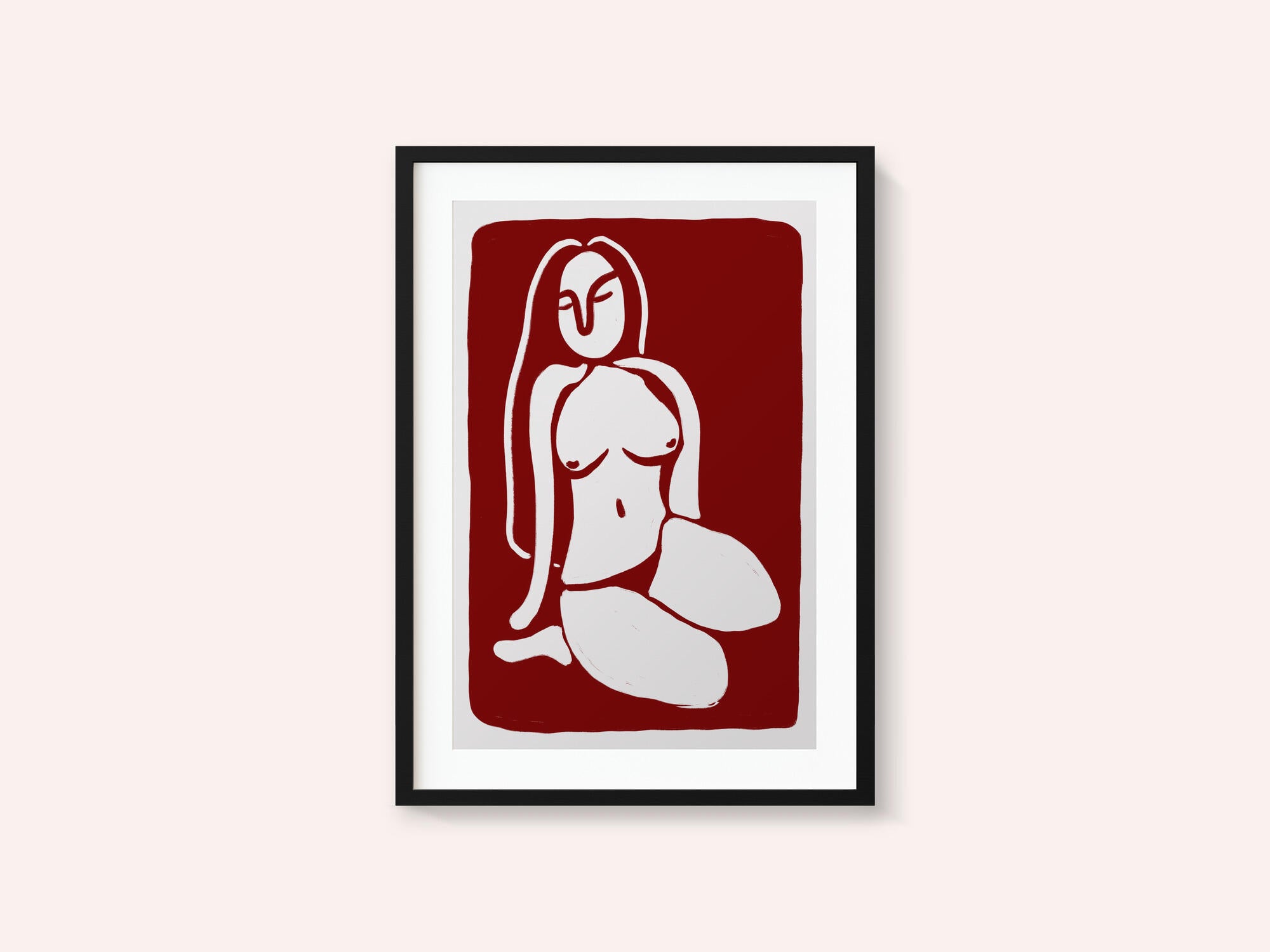 Stylized Nude Figure in a Seated Pose