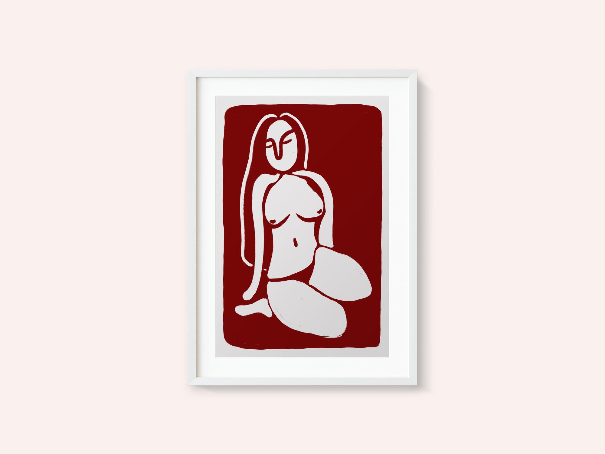 Stylized Nude Figure in a Seated Pose