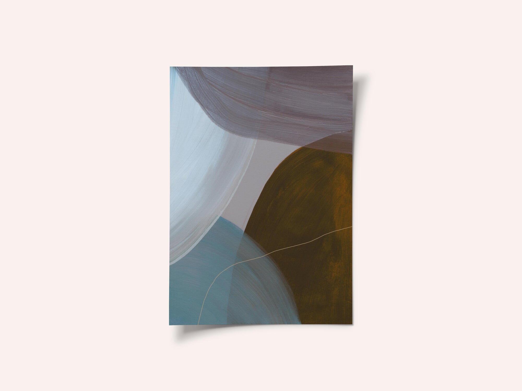 Overlapping Curves In Muted Tones