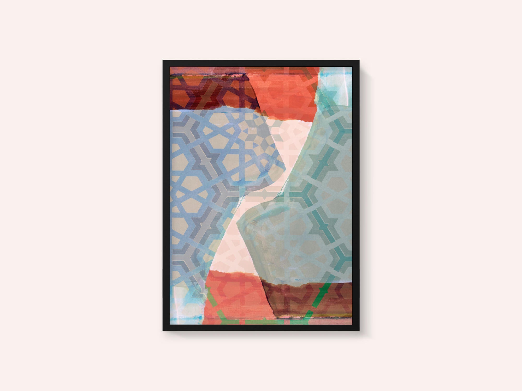 Overlapping Geometric Patterns in Soft Hues