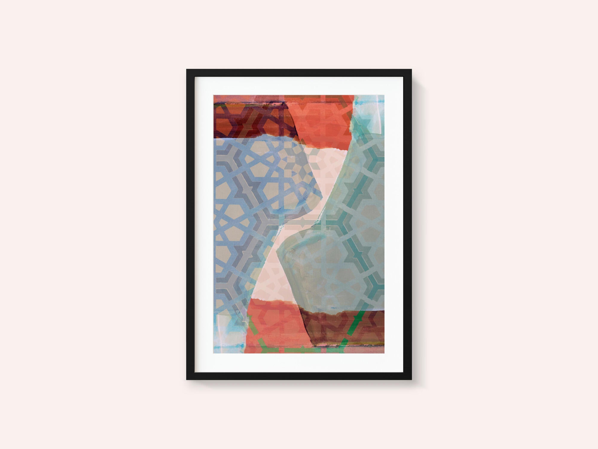 Overlapping Geometric Patterns in Soft Hues