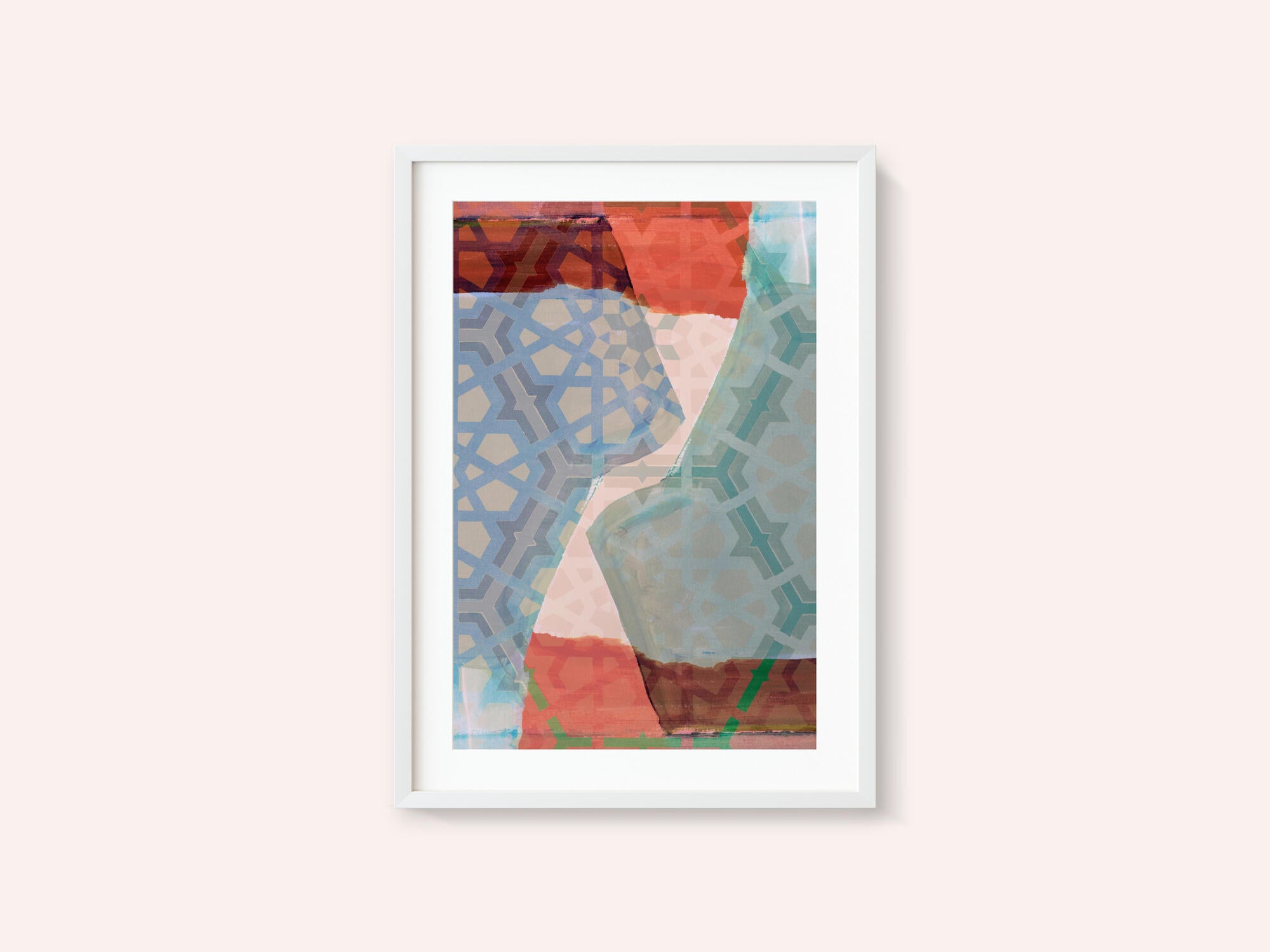 Overlapping Geometric Patterns in Soft Hues