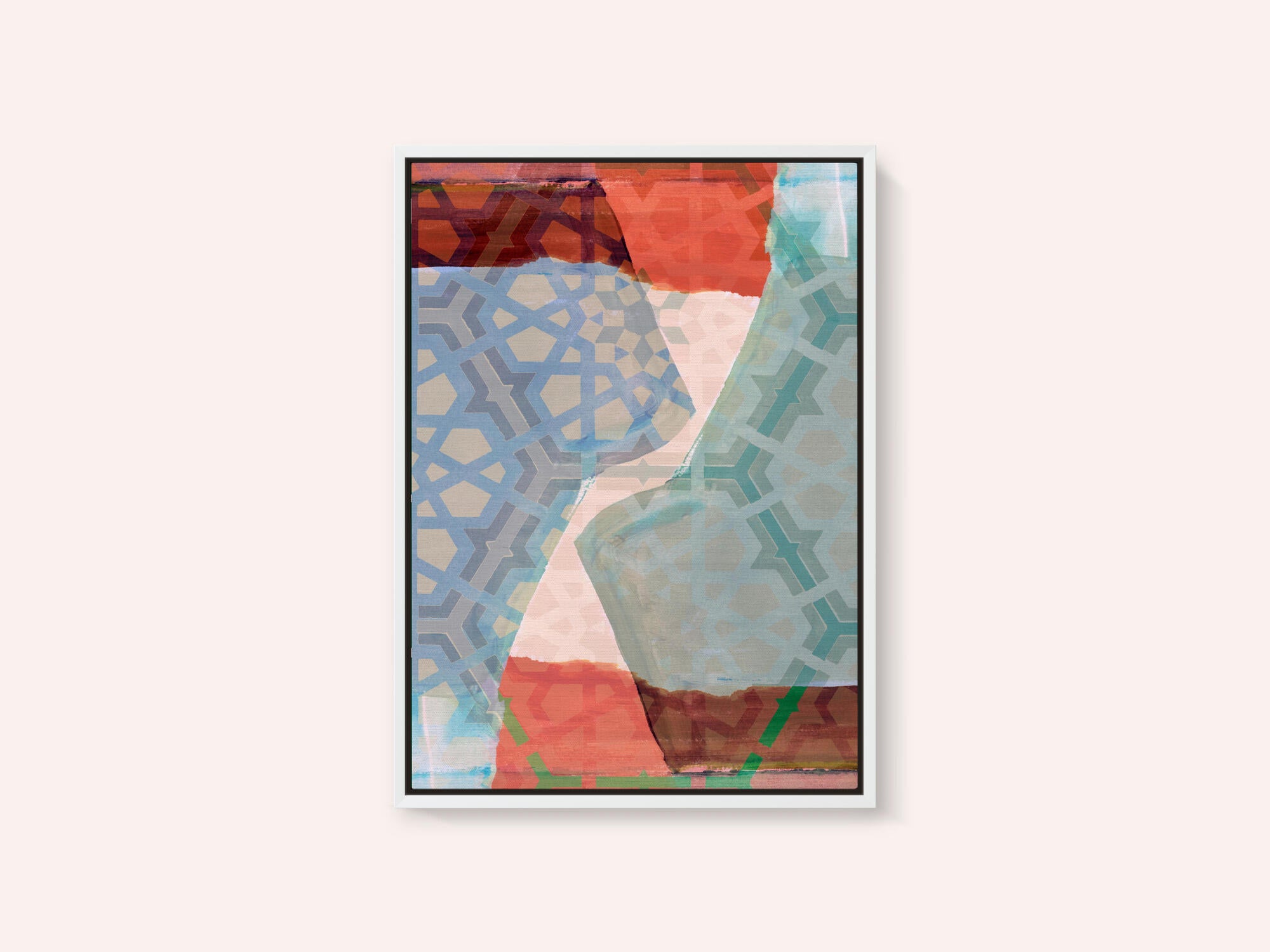 Overlapping Geometric Patterns in Soft Hues