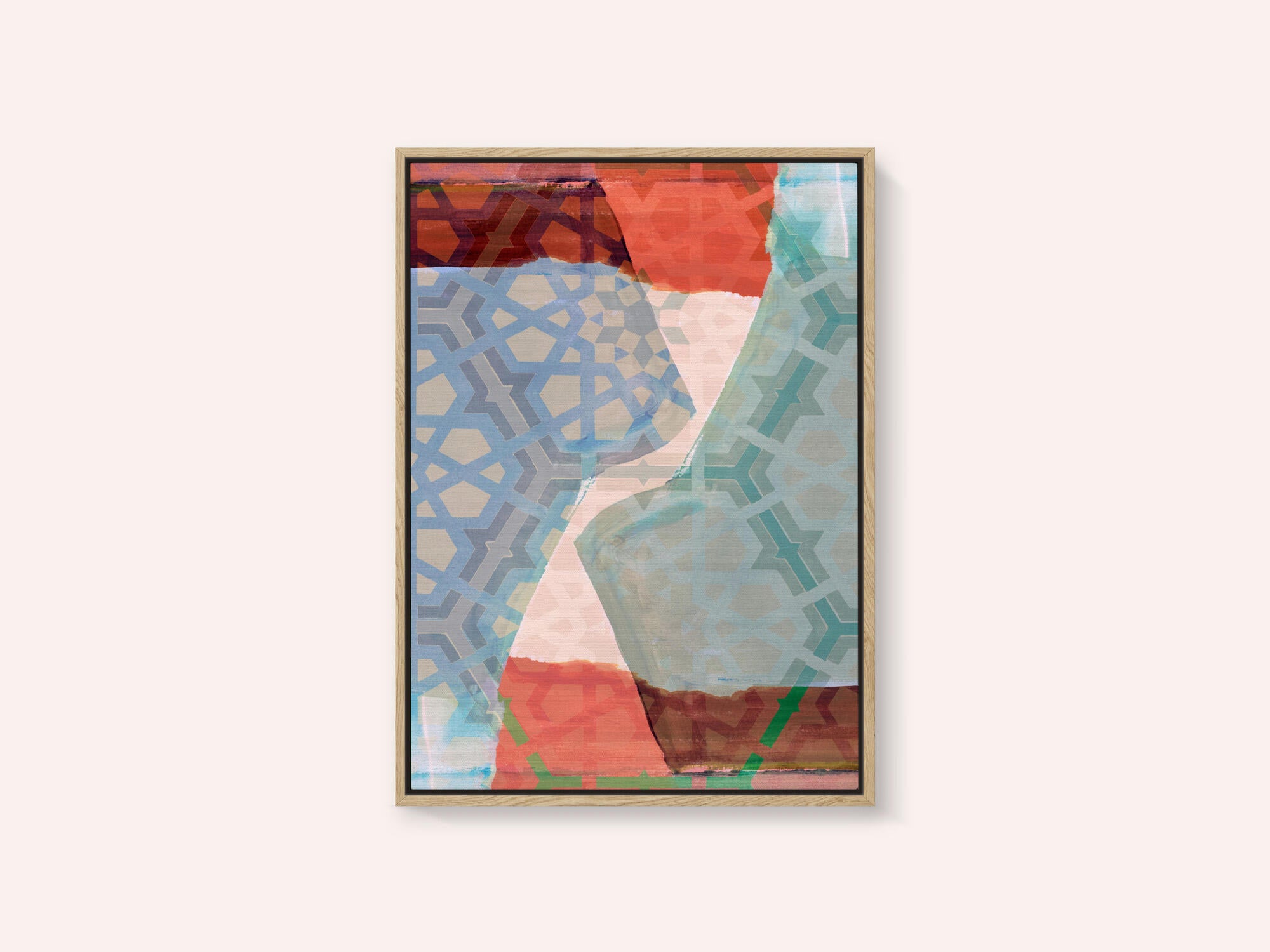 Overlapping Geometric Patterns in Soft Hues