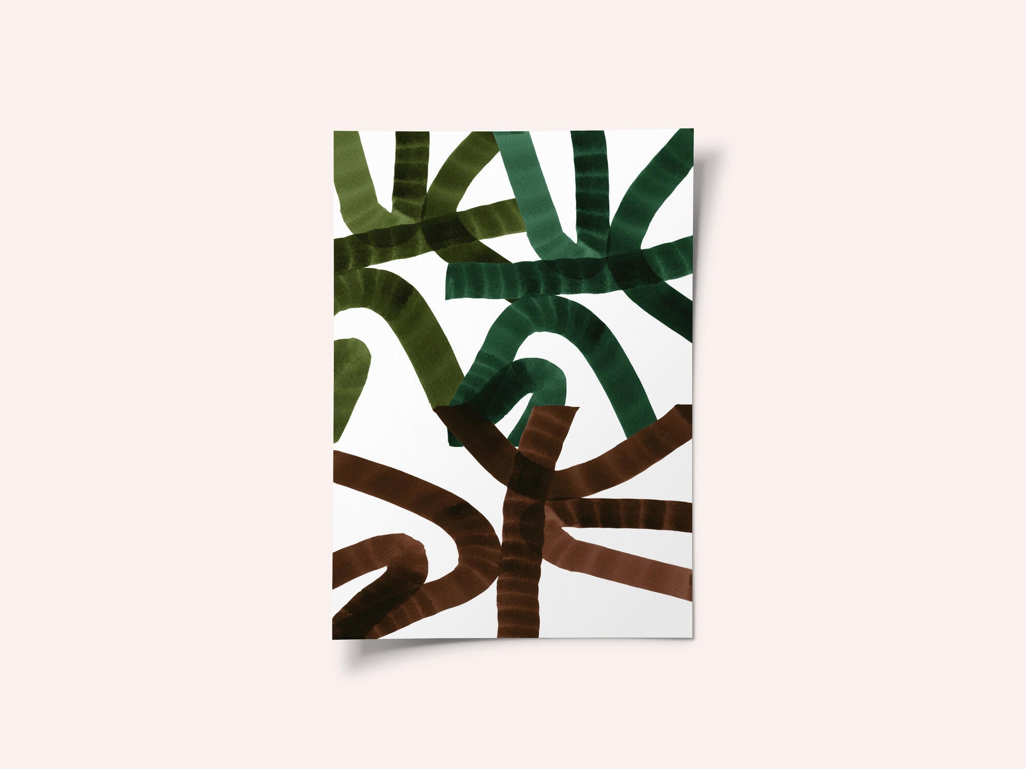 Intertwining Lines On A White Background