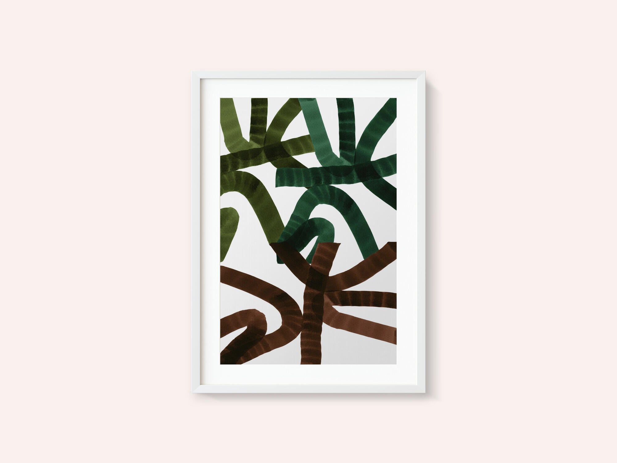 Intertwining Lines On A White Background