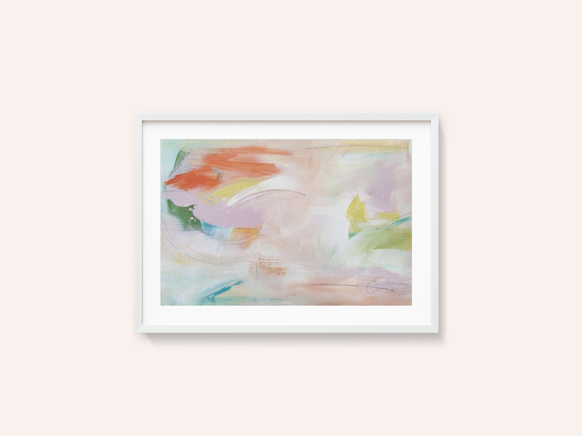 Dynamic Brushstrokes of Orange Green and Purple