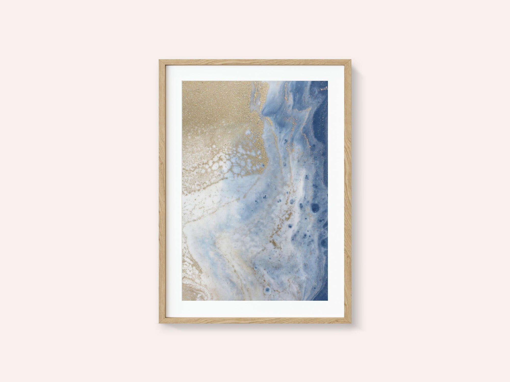 Swirling Blue and Gold Patterns Resembles a Cosmic Landscape