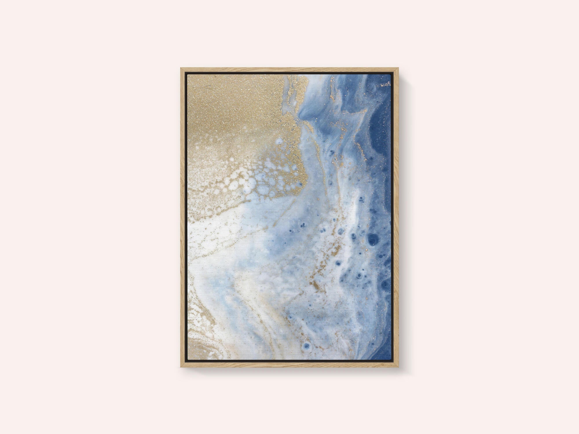 Swirling Blue and Gold Patterns Resembles a Cosmic Landscape