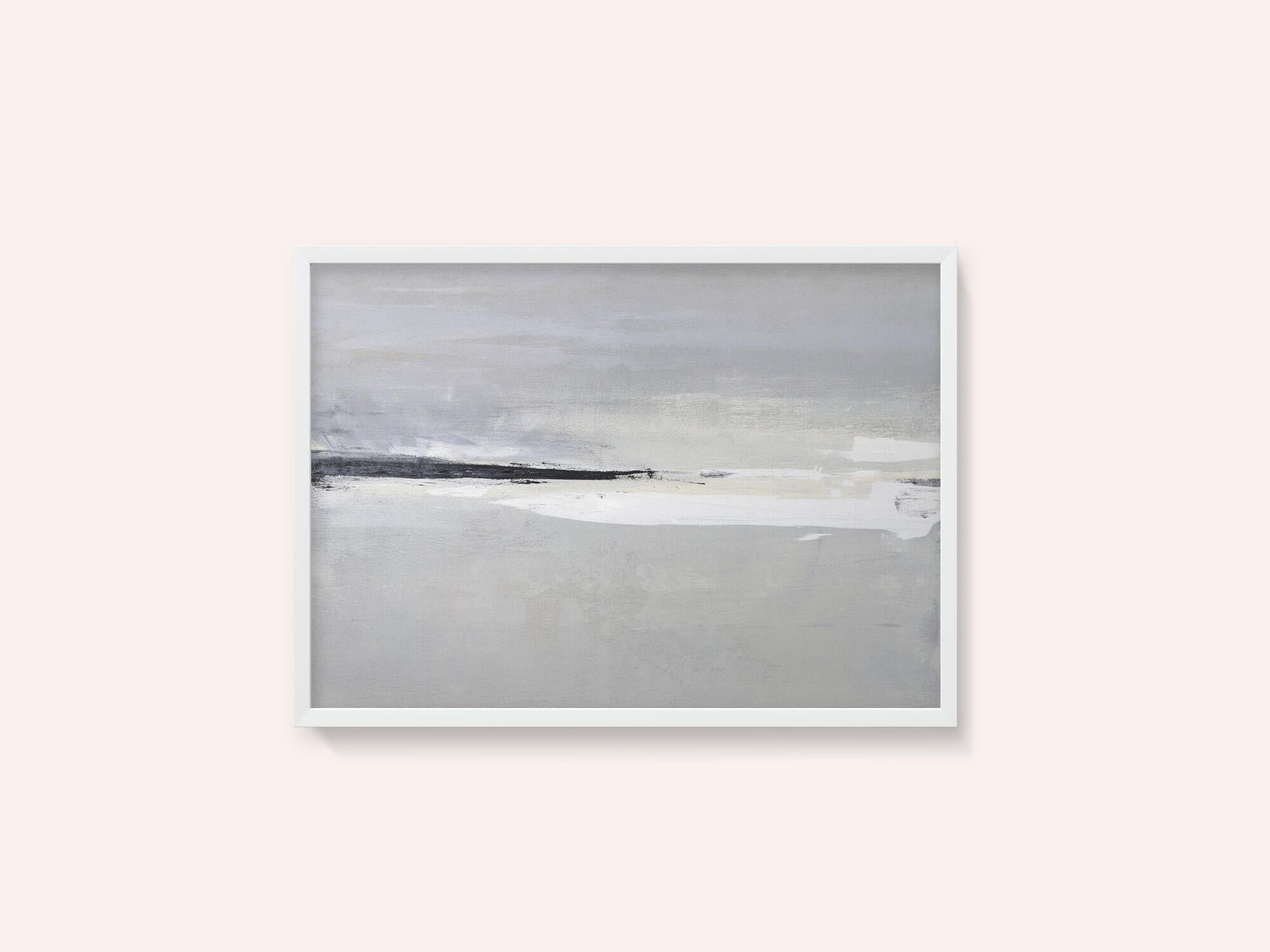 Serene Horizon with Soft Gray and White Tones
