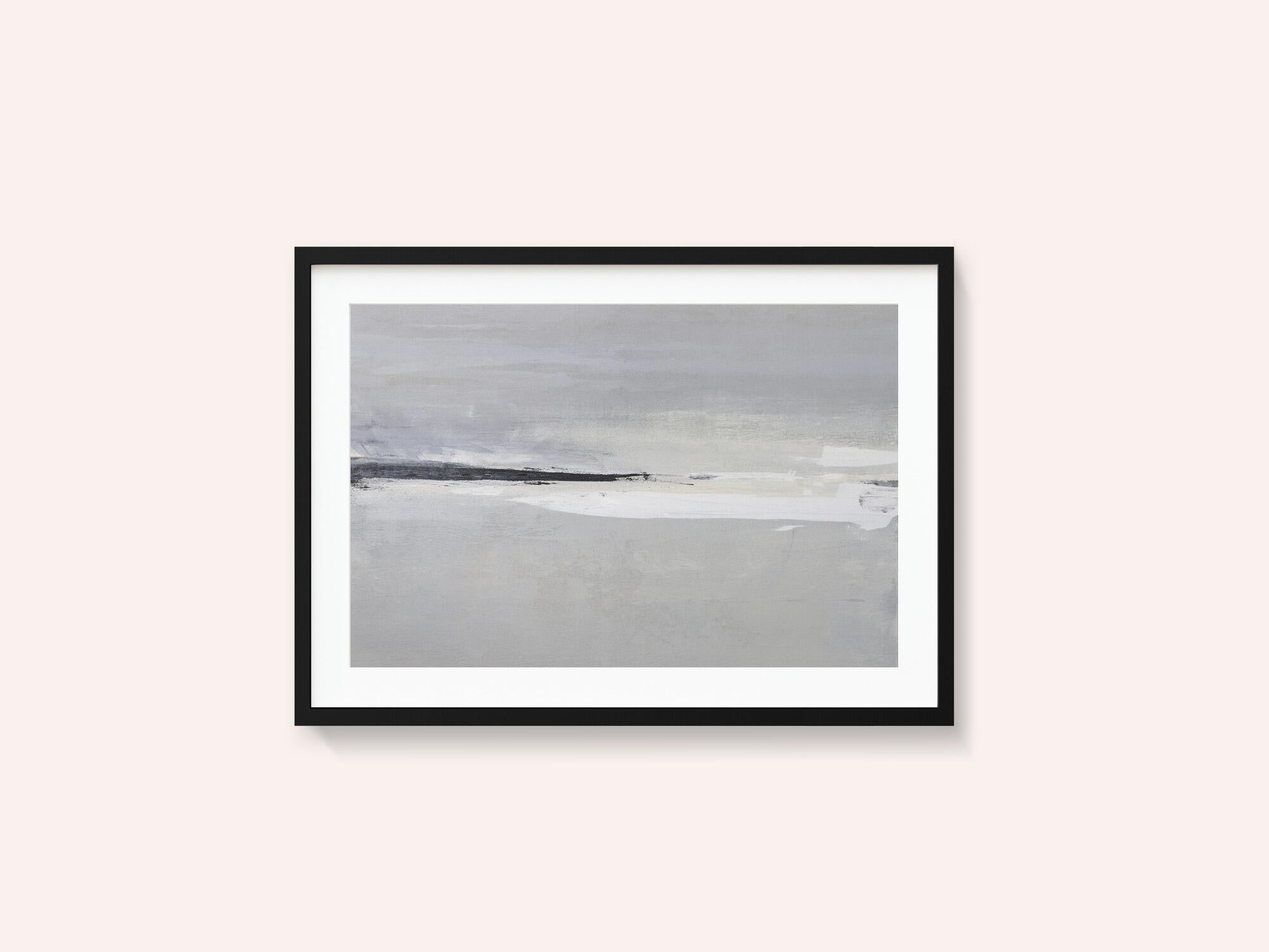 Serene Horizon with Soft Gray and White Tones