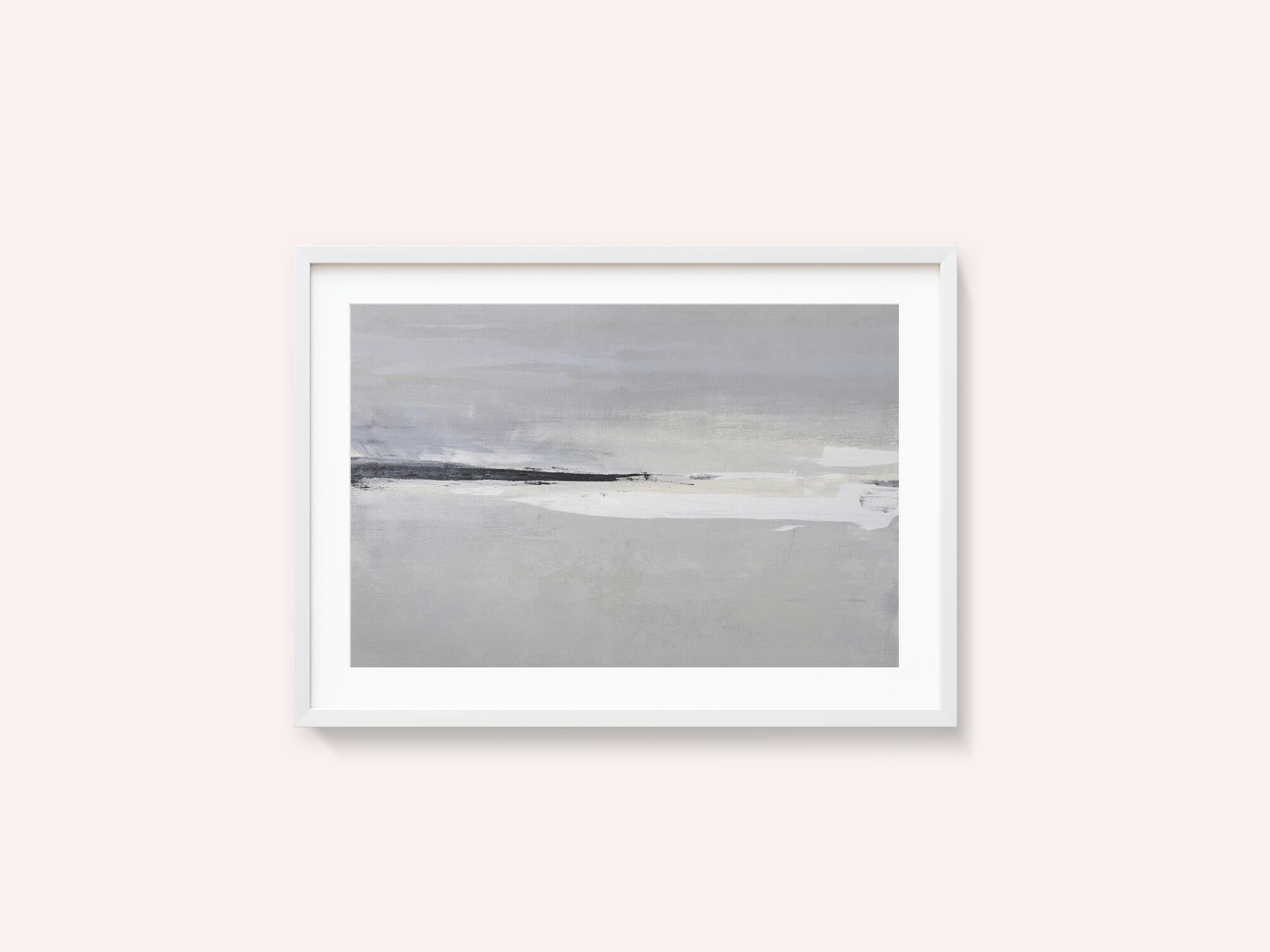 Serene Horizon with Soft Gray and White Tones