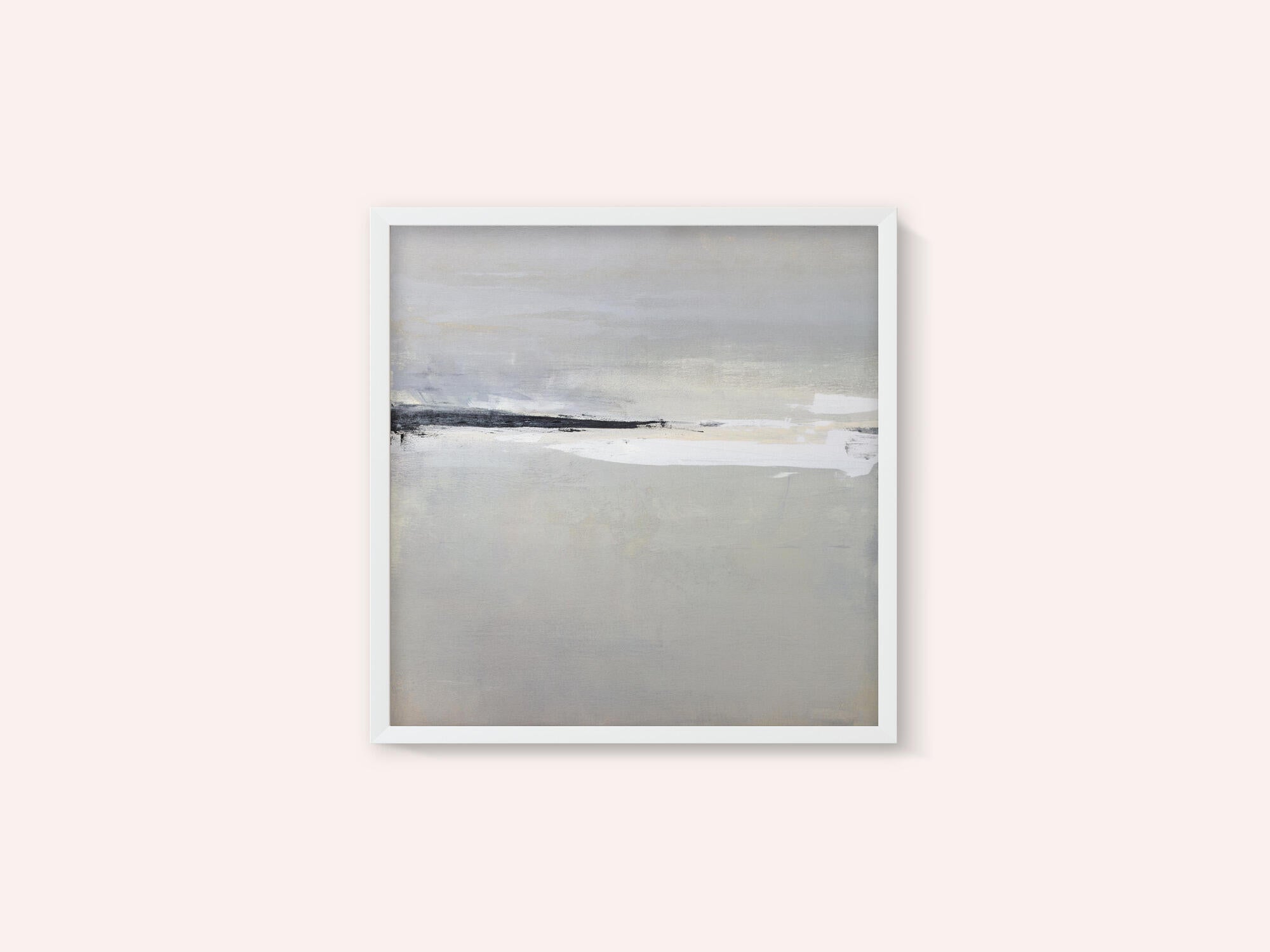 Serene Horizon with Soft Gray and White Tones