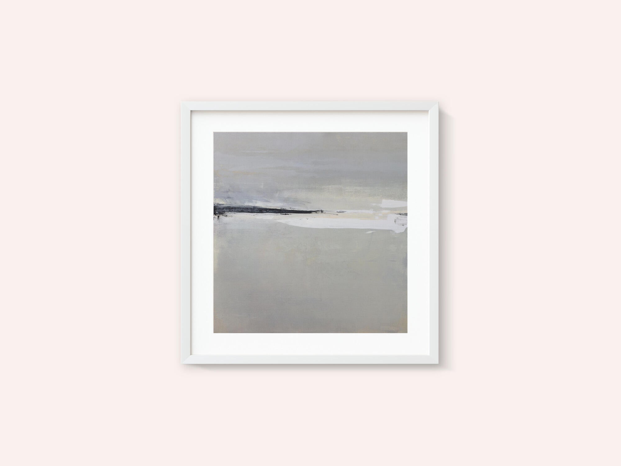 Serene Horizon with Soft Gray and White Tones