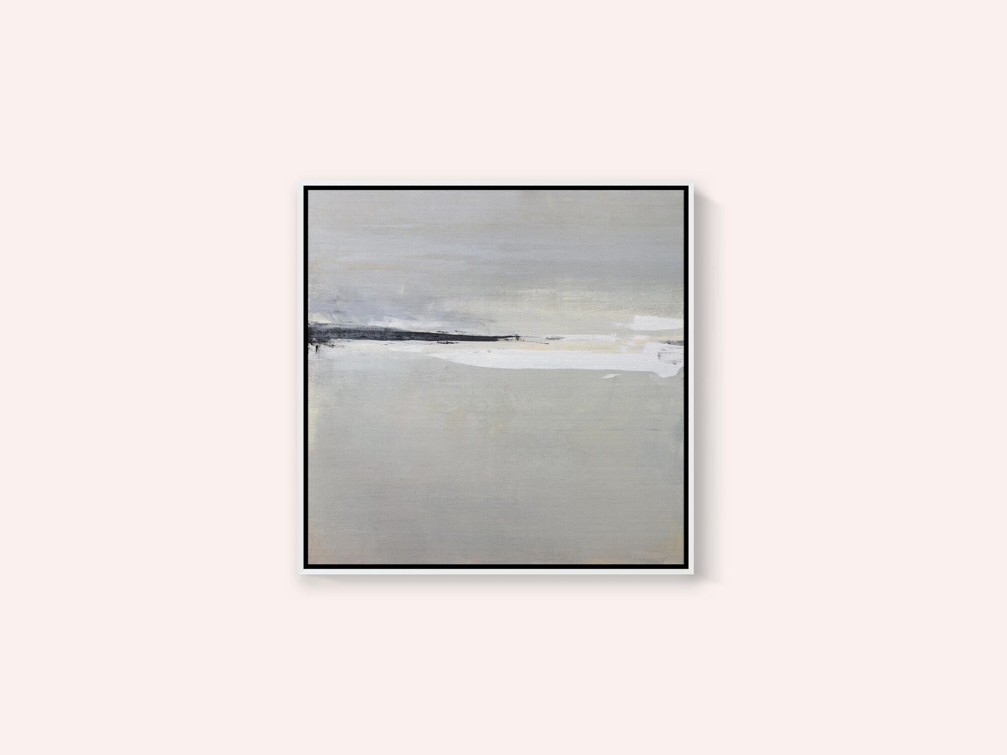 Serene Horizon with Soft Gray and White Tones