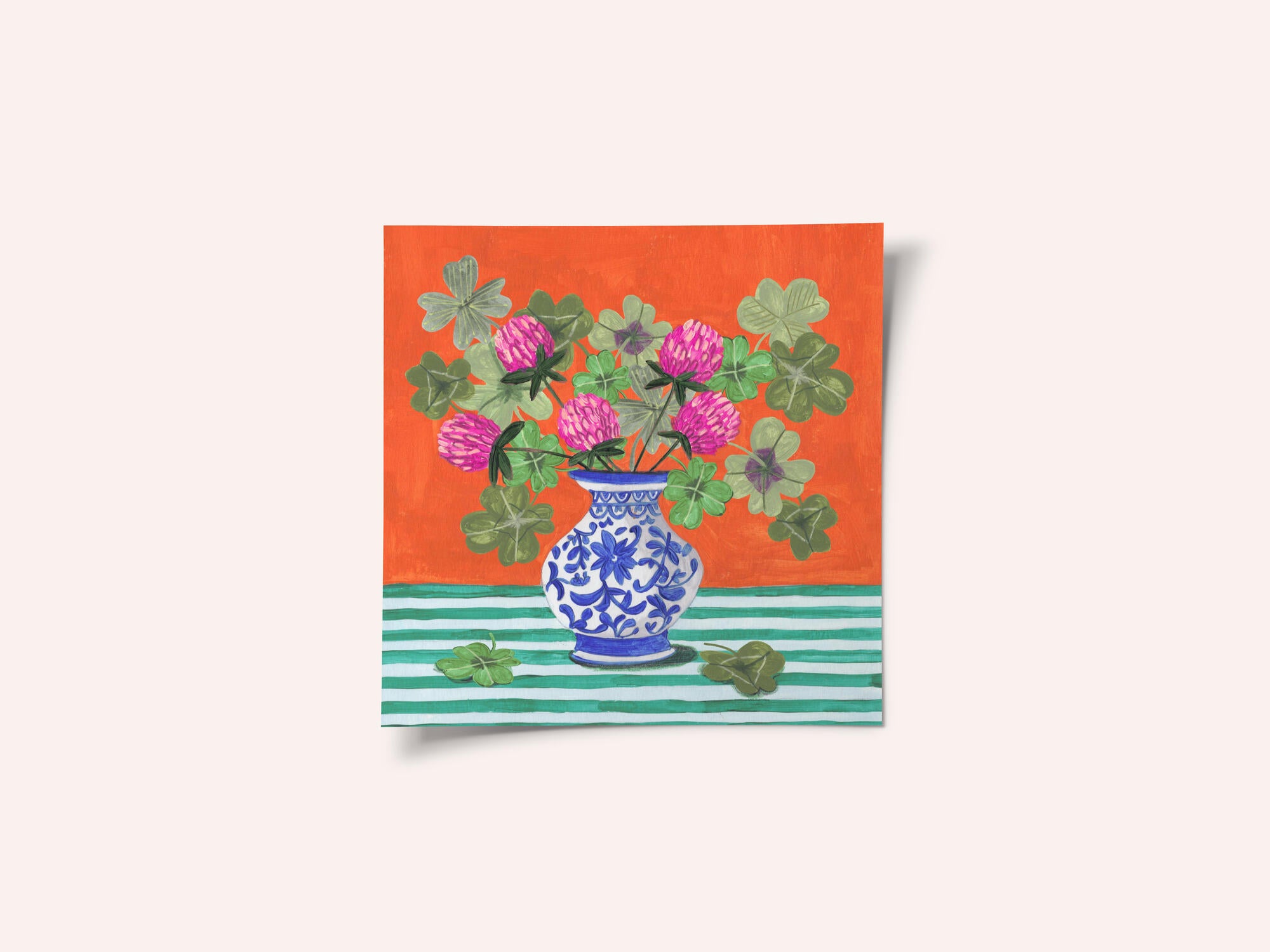 Clovers and Pink Blossoms