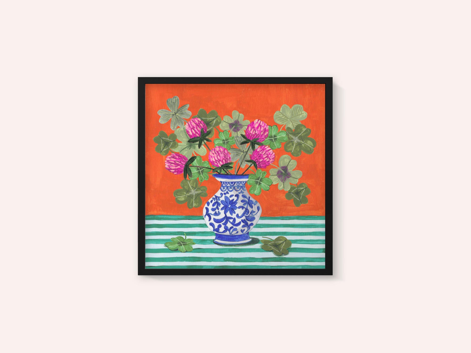 Clovers and Pink Blossoms