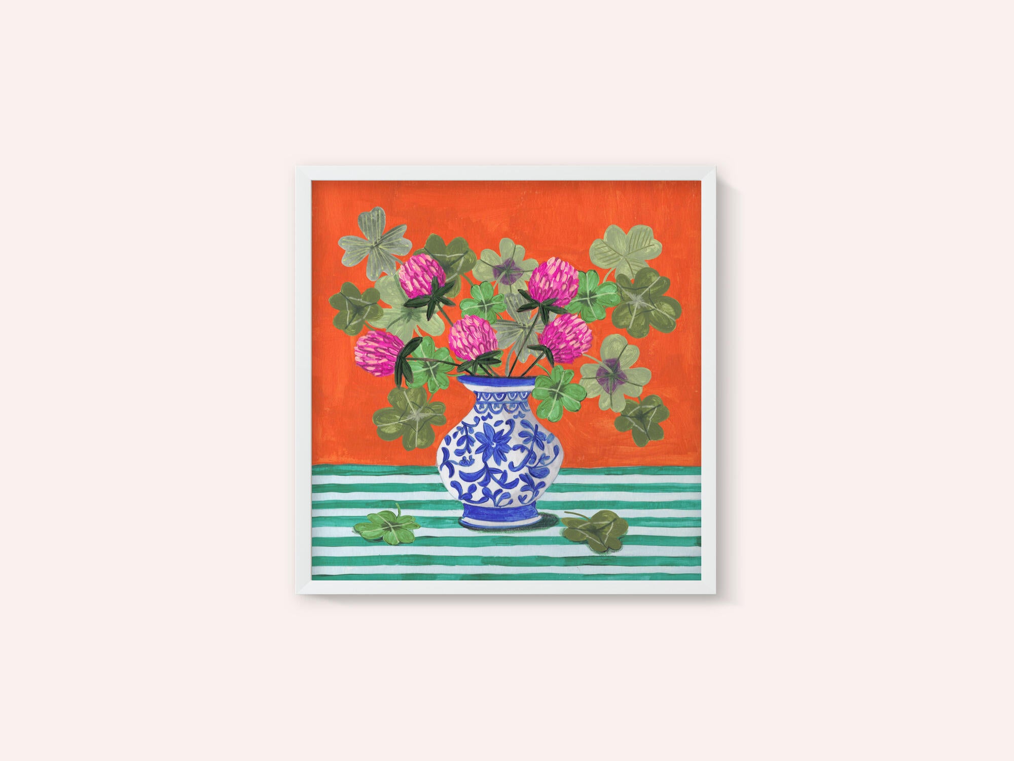 Clovers and Pink Blossoms