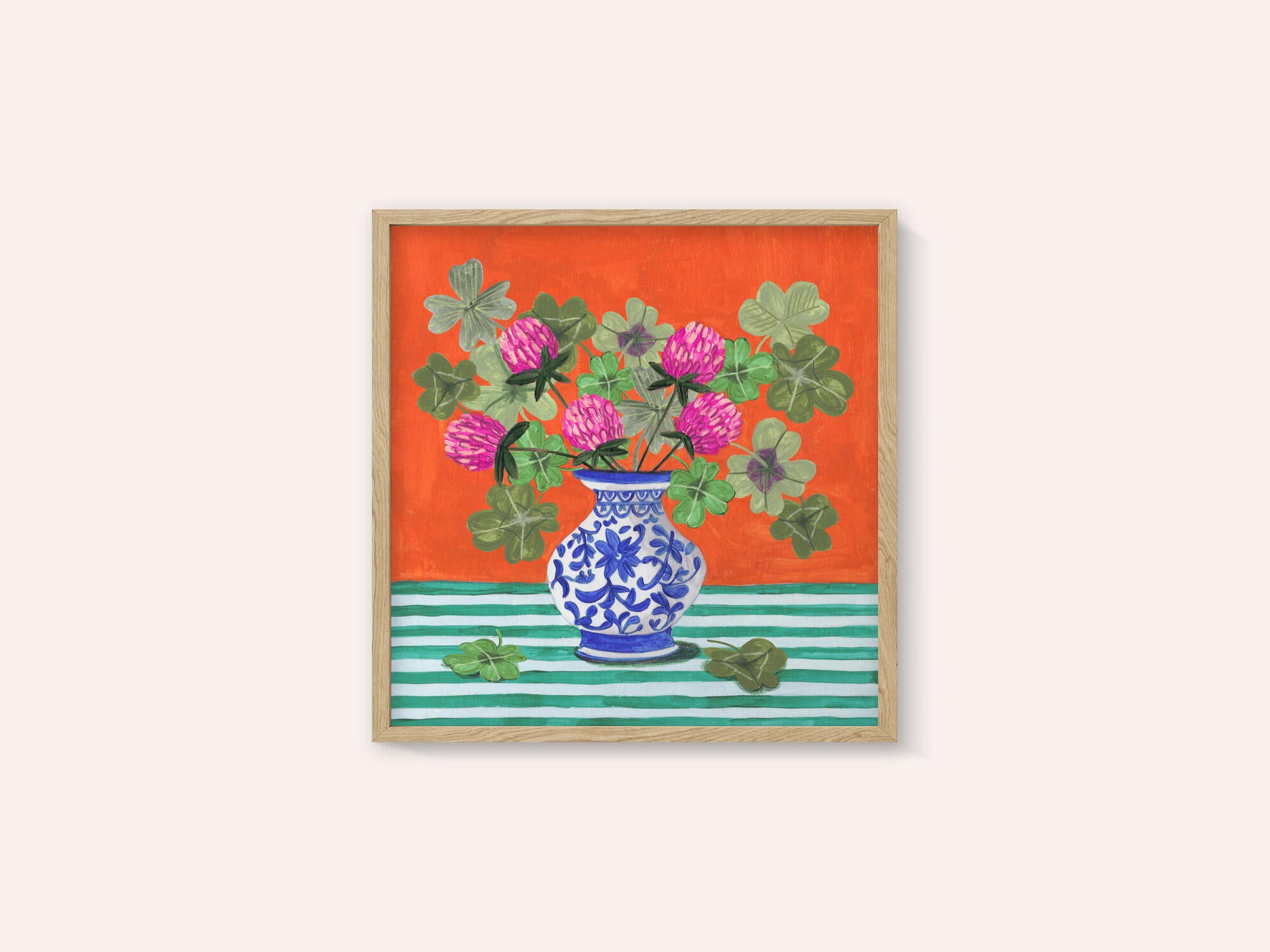 Clovers and Pink Blossoms