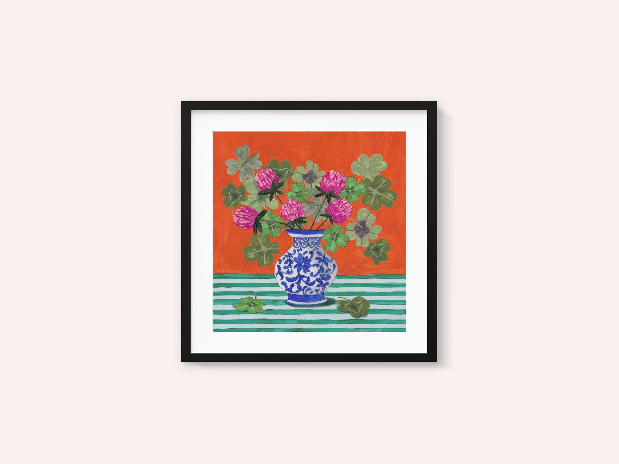 Clovers and Pink Blossoms