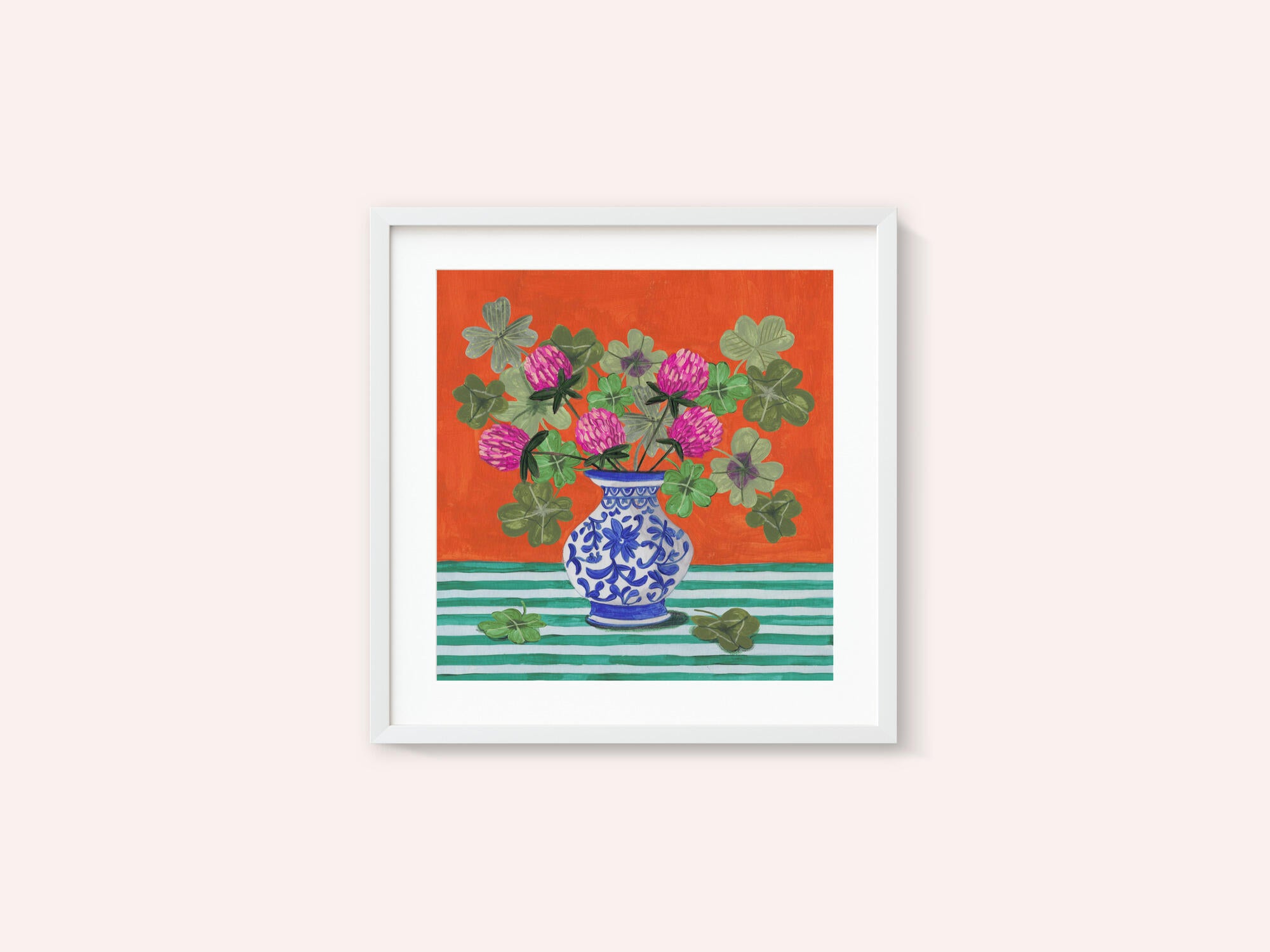 Clovers and Pink Blossoms