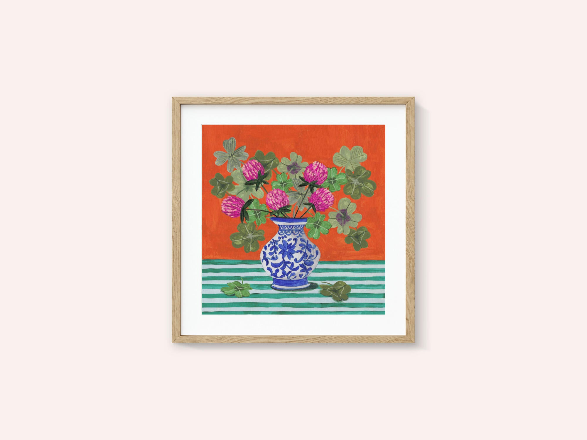 Clovers and Pink Blossoms
