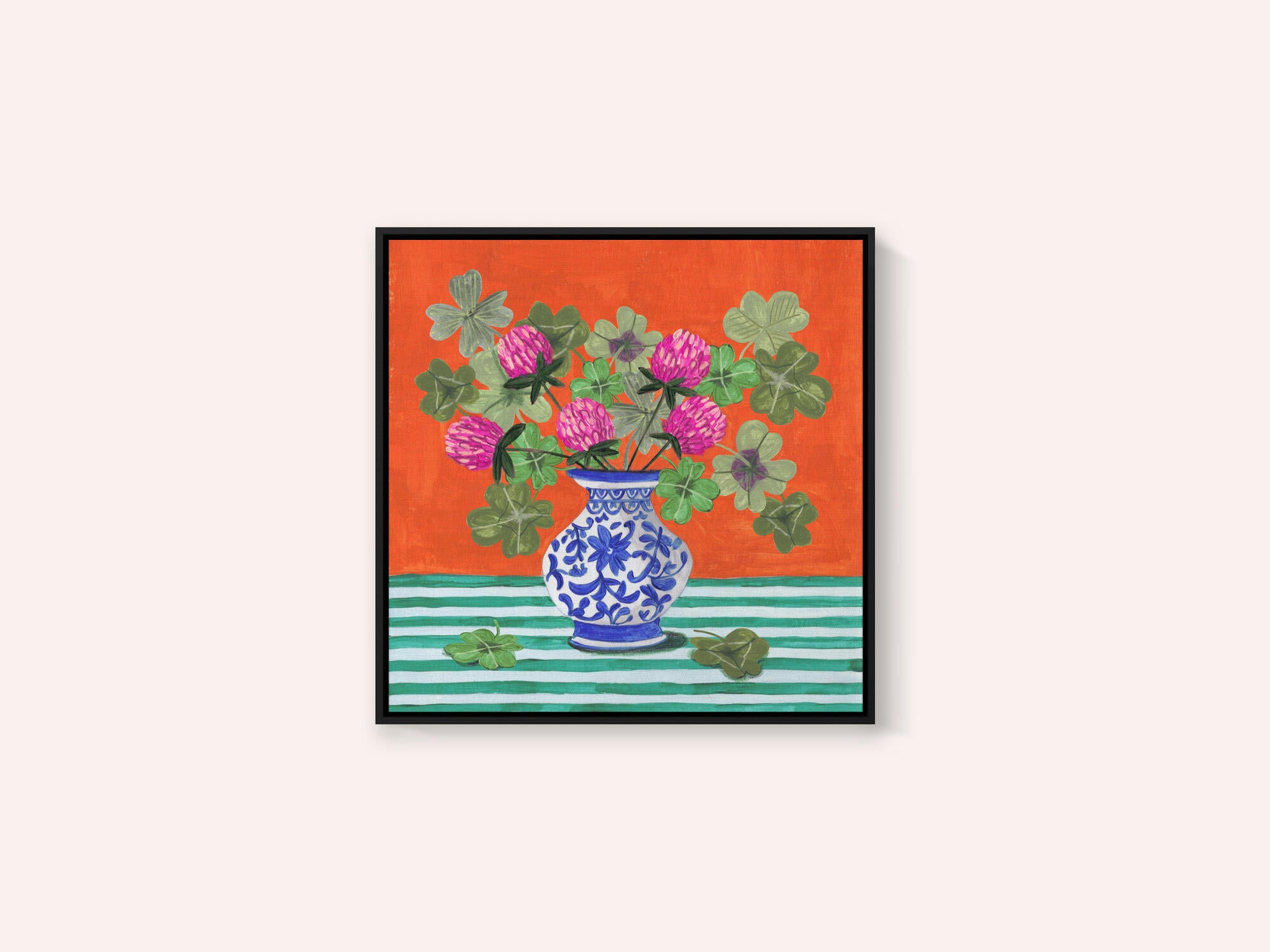 Clovers and Pink Blossoms