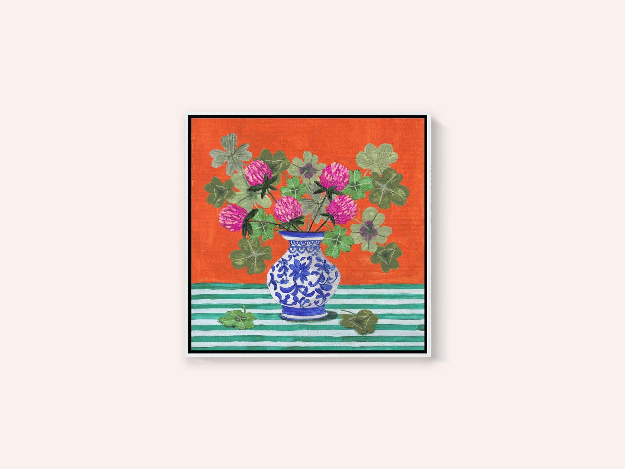 Clovers and Pink Blossoms