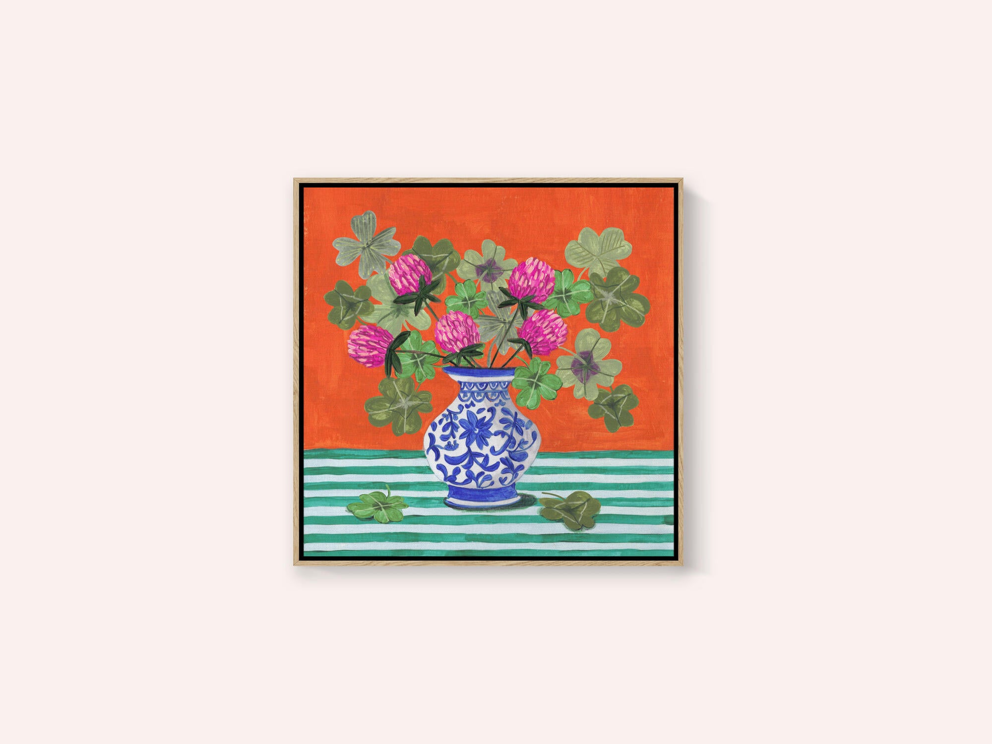 Clovers and Pink Blossoms