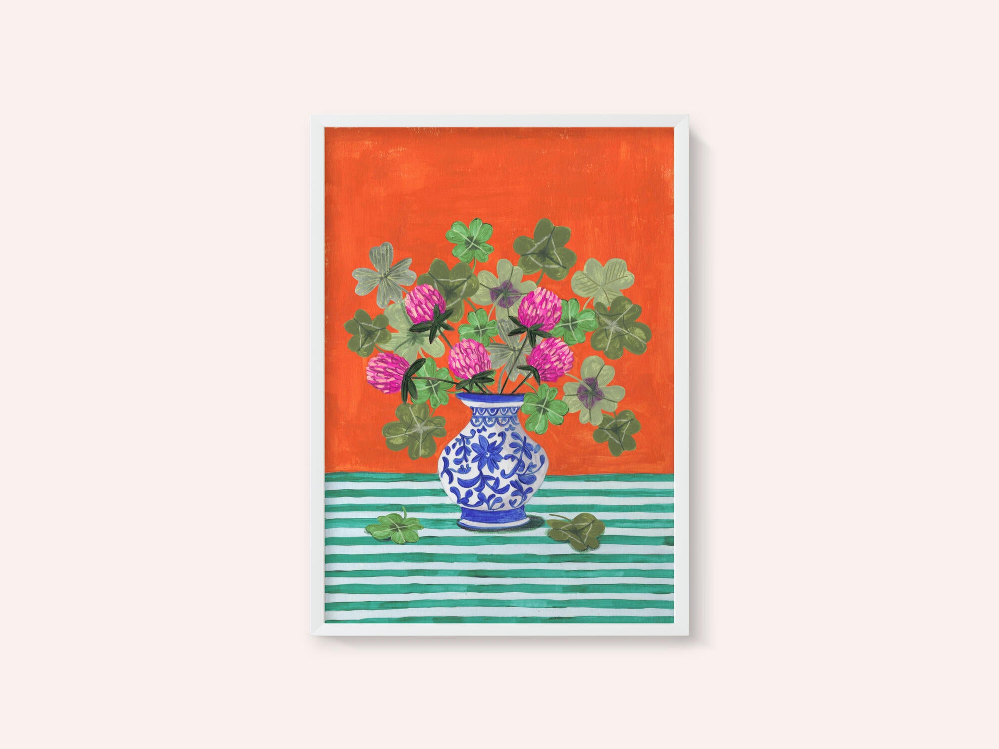 Clovers and Pink Blossoms