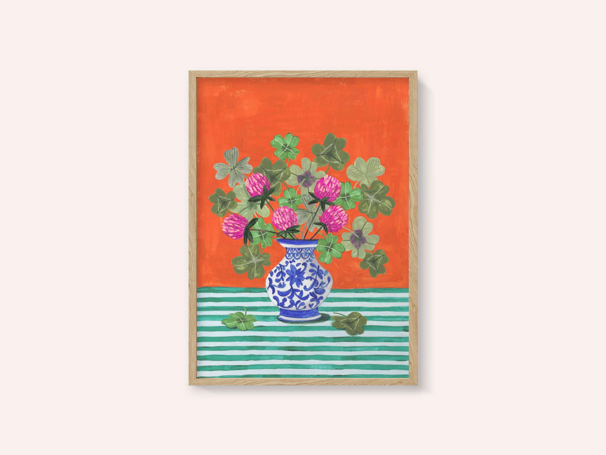 Clovers and Pink Blossoms