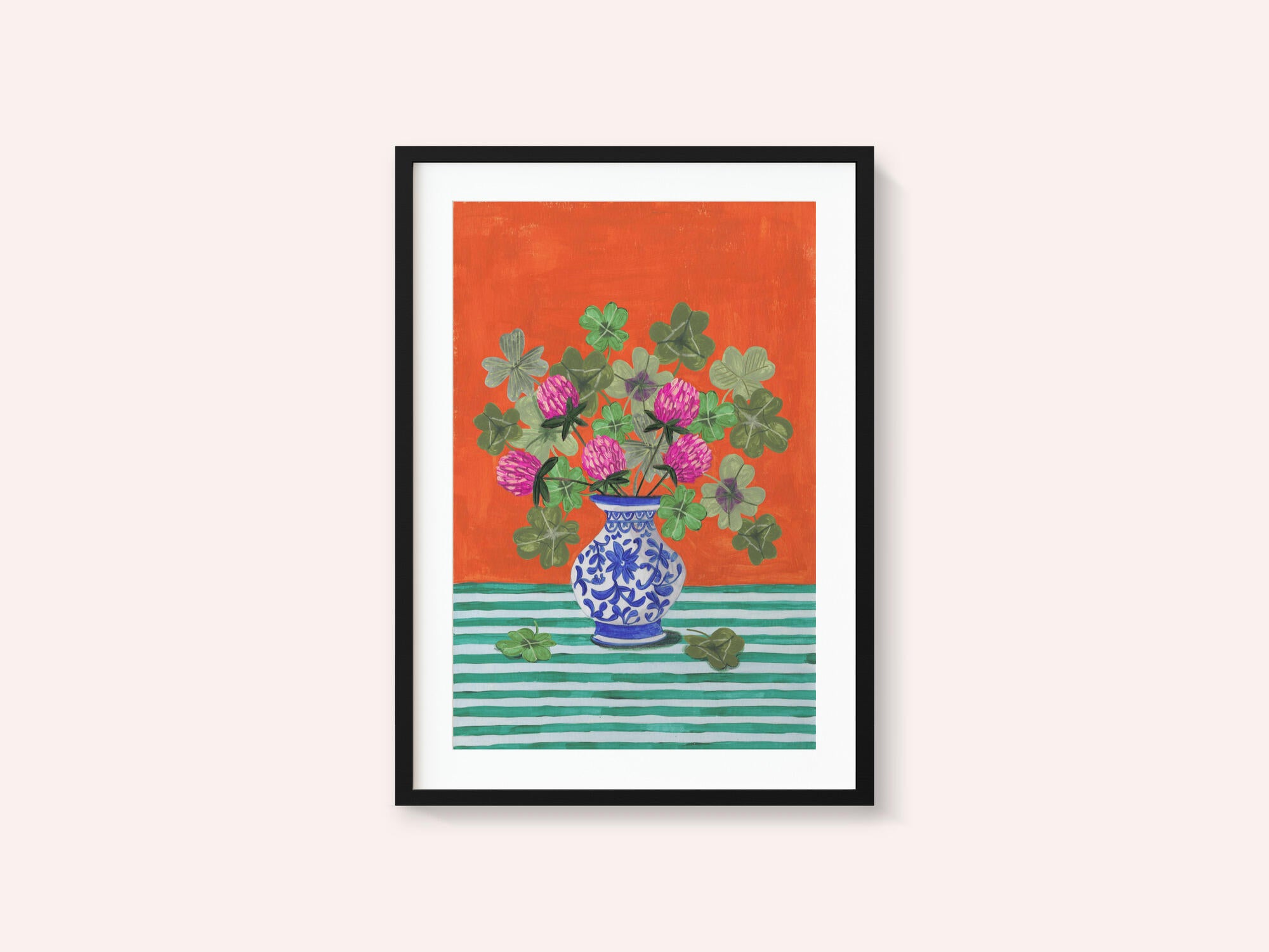 Clovers and Pink Blossoms