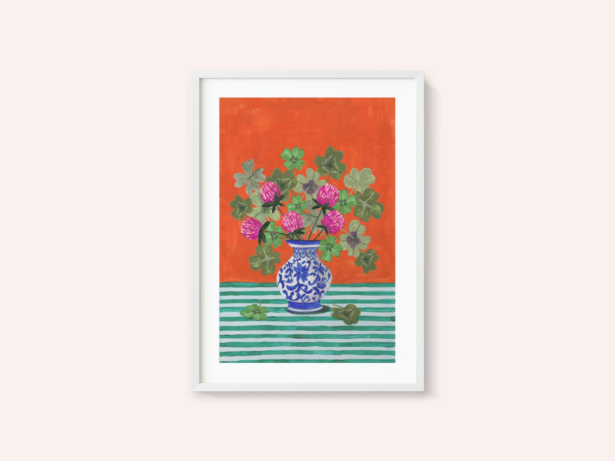 Clovers and Pink Blossoms