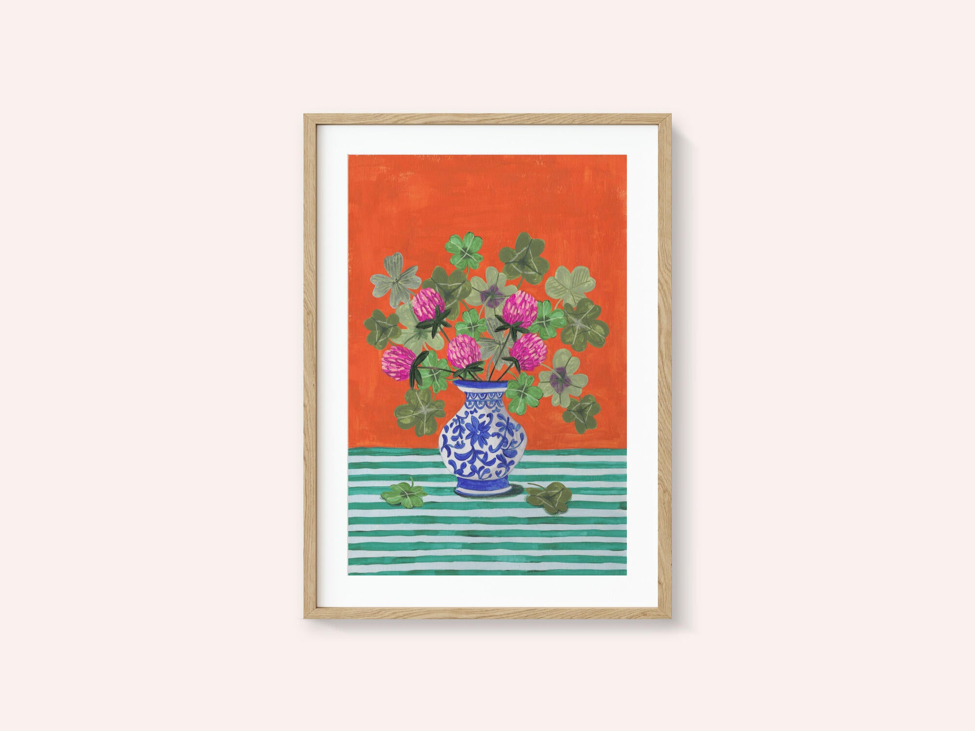 Clovers and Pink Blossoms