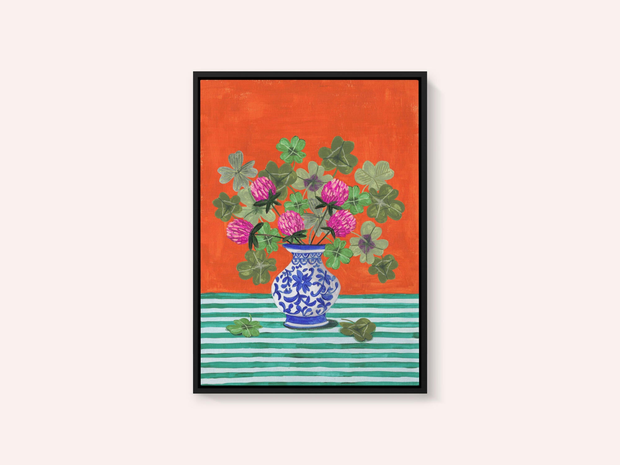 Clovers and Pink Blossoms