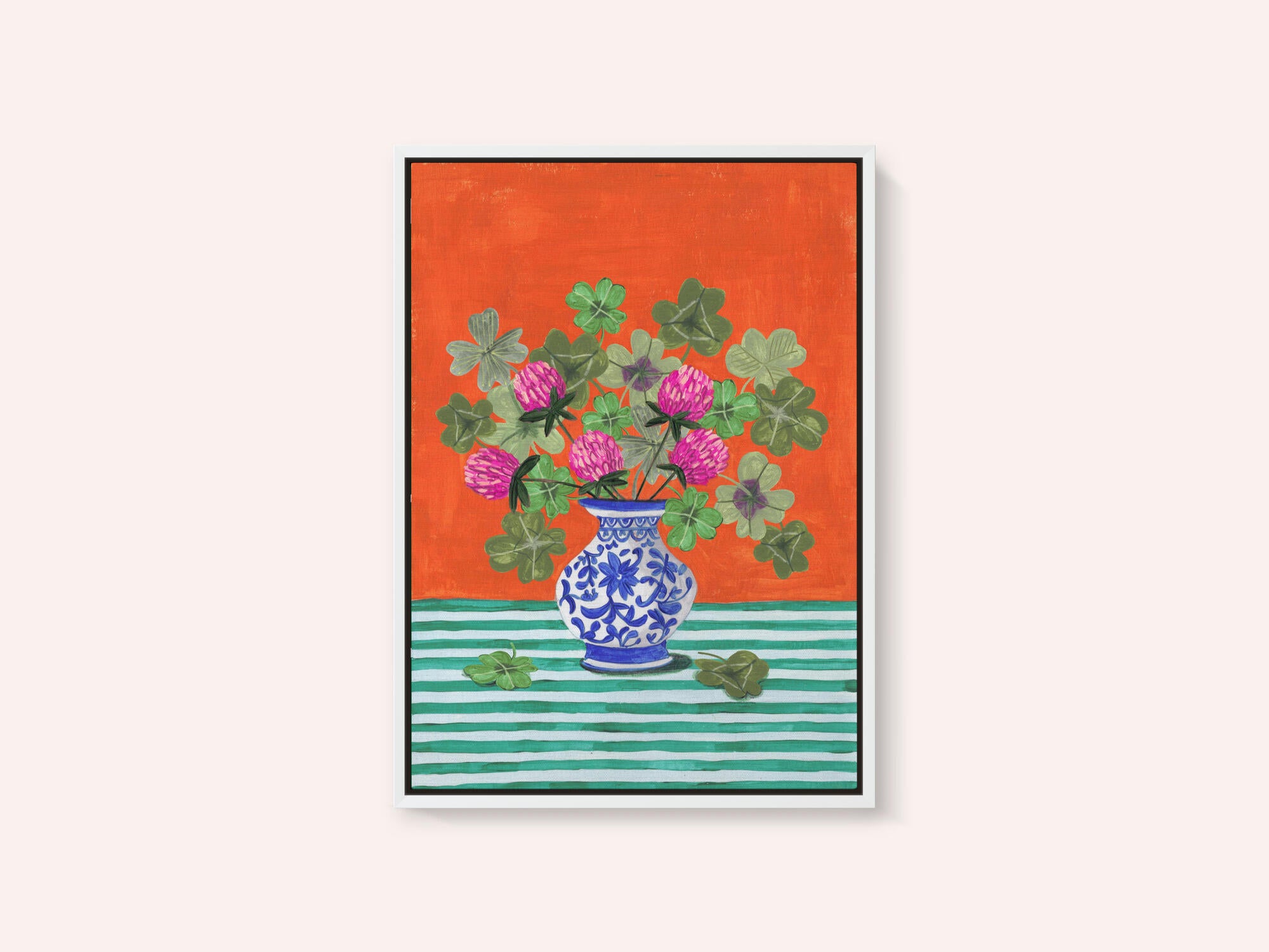 Clovers and Pink Blossoms