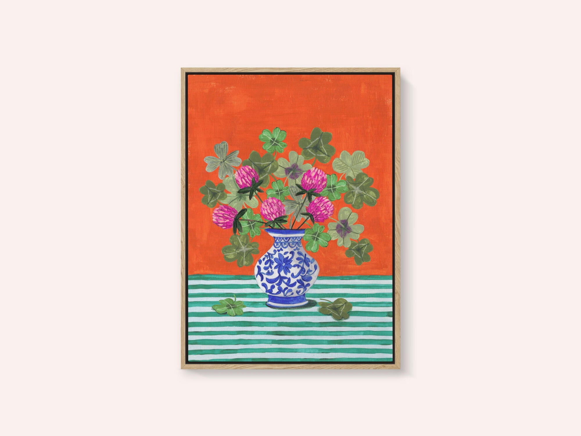 Clovers and Pink Blossoms