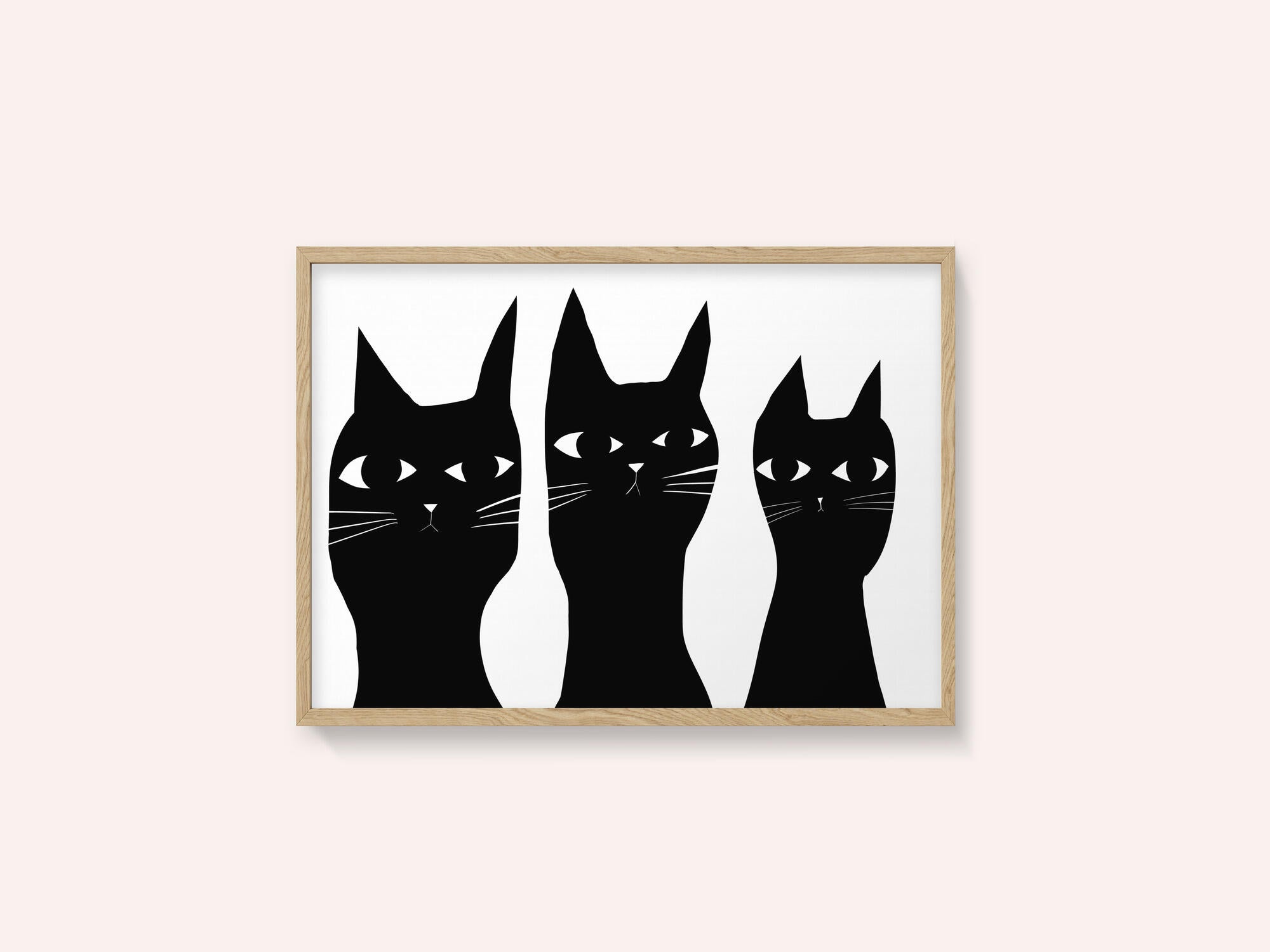 Three black cats peeking cat