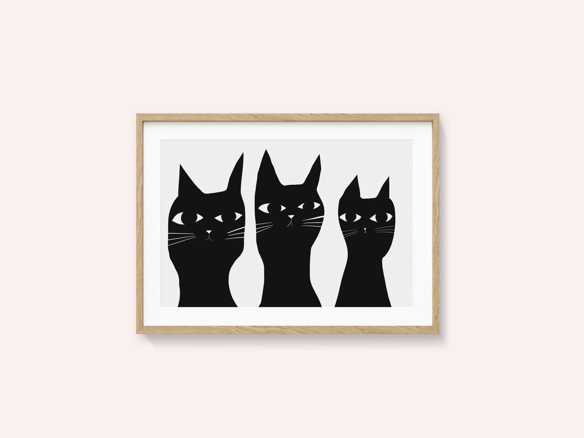 Three black cats peeking cat