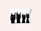 Four black cats