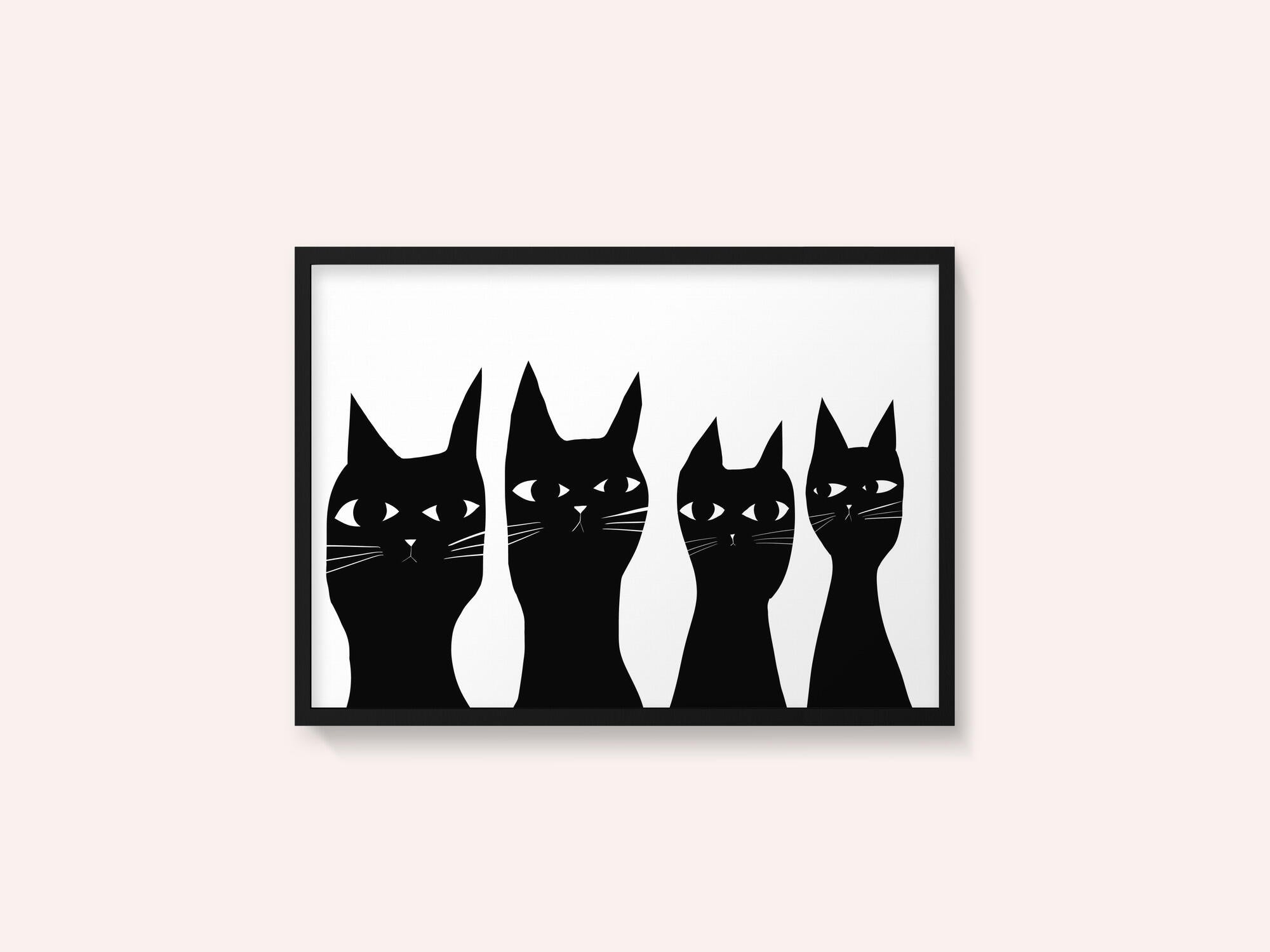 Four black cats