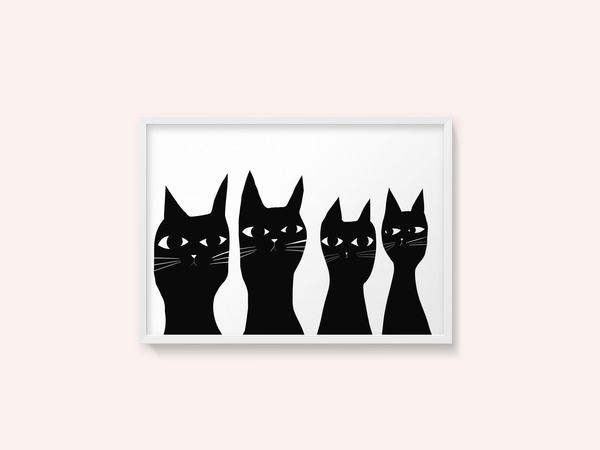 Four black cats